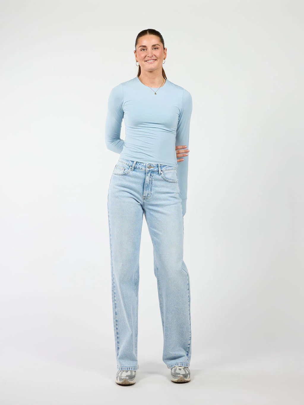 Liza long sleeve top | Lichtblauw | Tall - Image 3