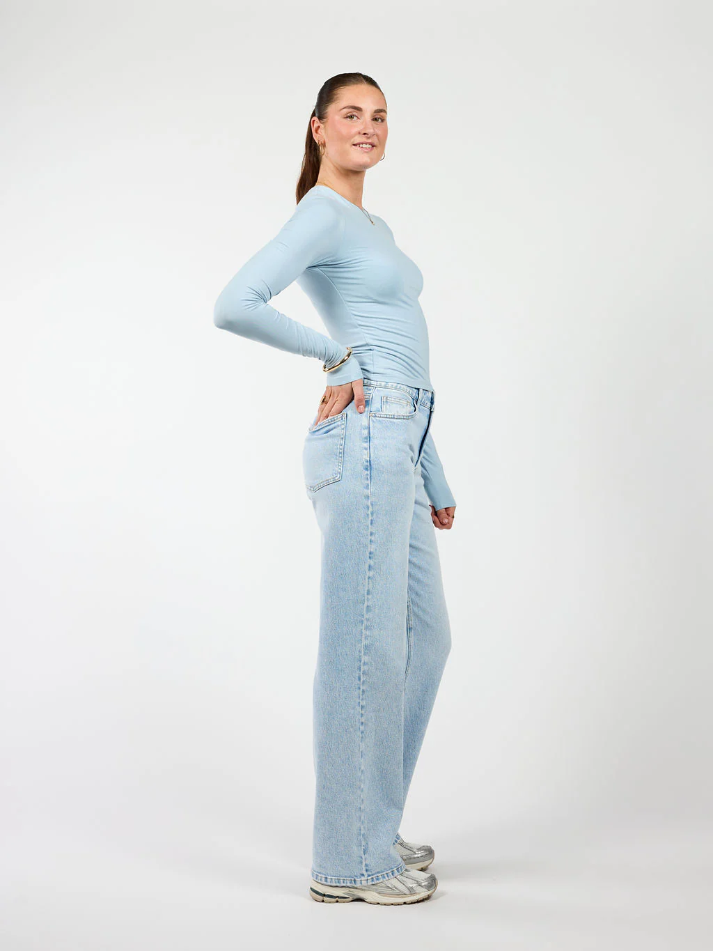 Liza long sleeve top | Lichtblauw | Tall - Image 4