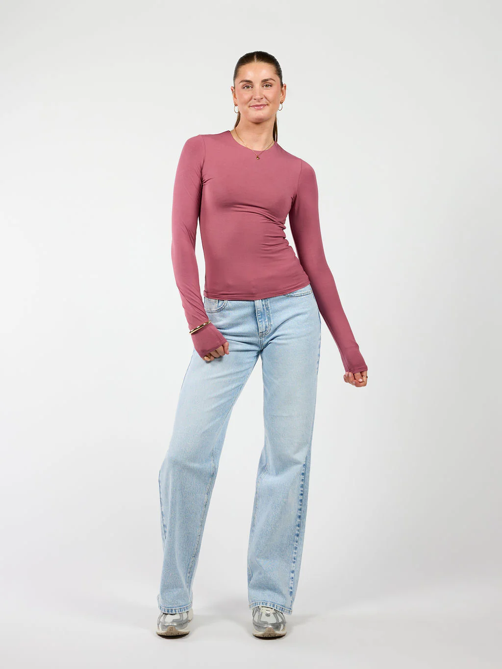 Liza long sleeve top | Mauve pink | Tall - Image 11