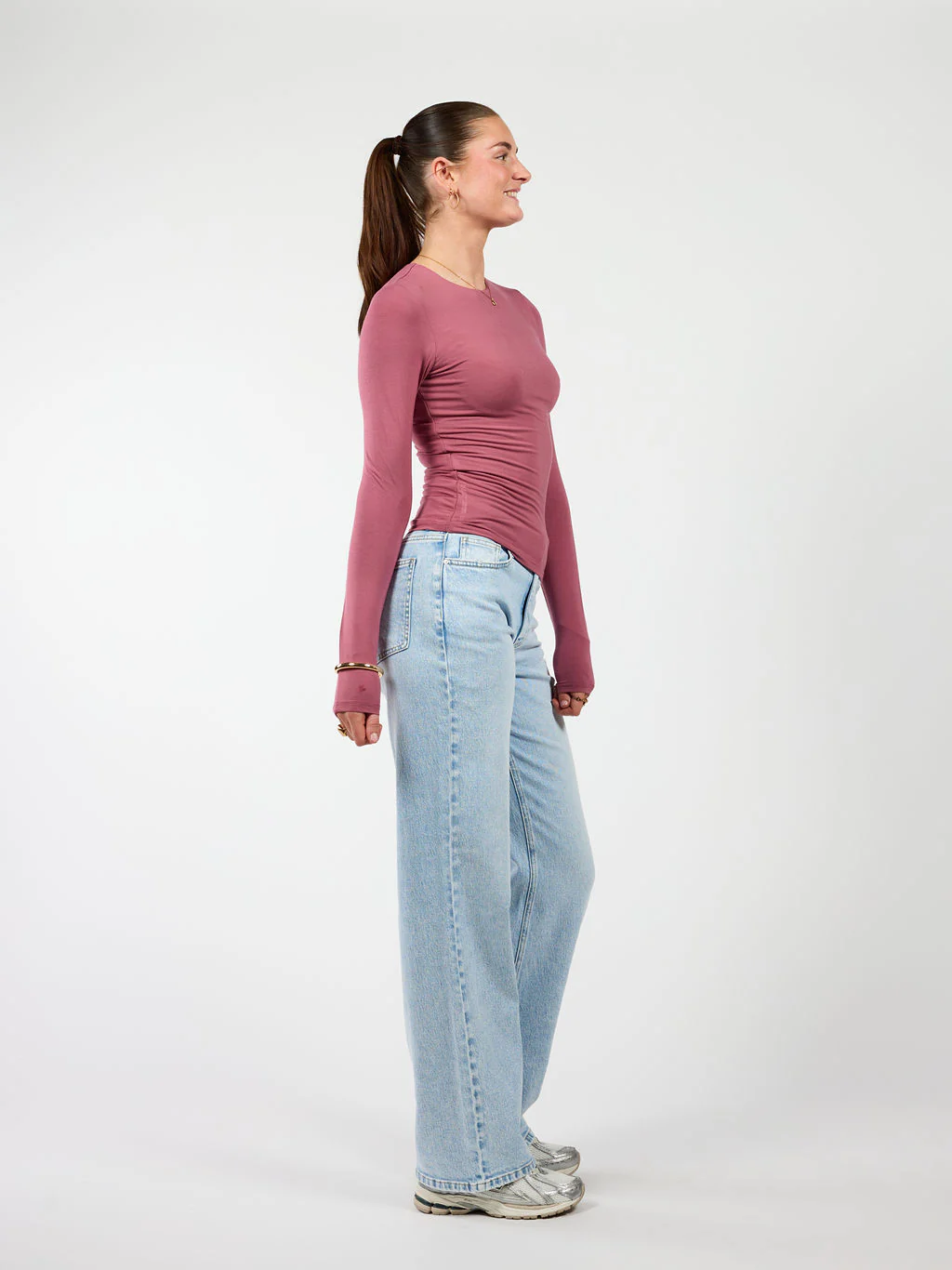 Liza long sleeve top | Mauve pink | Tall - Image 12