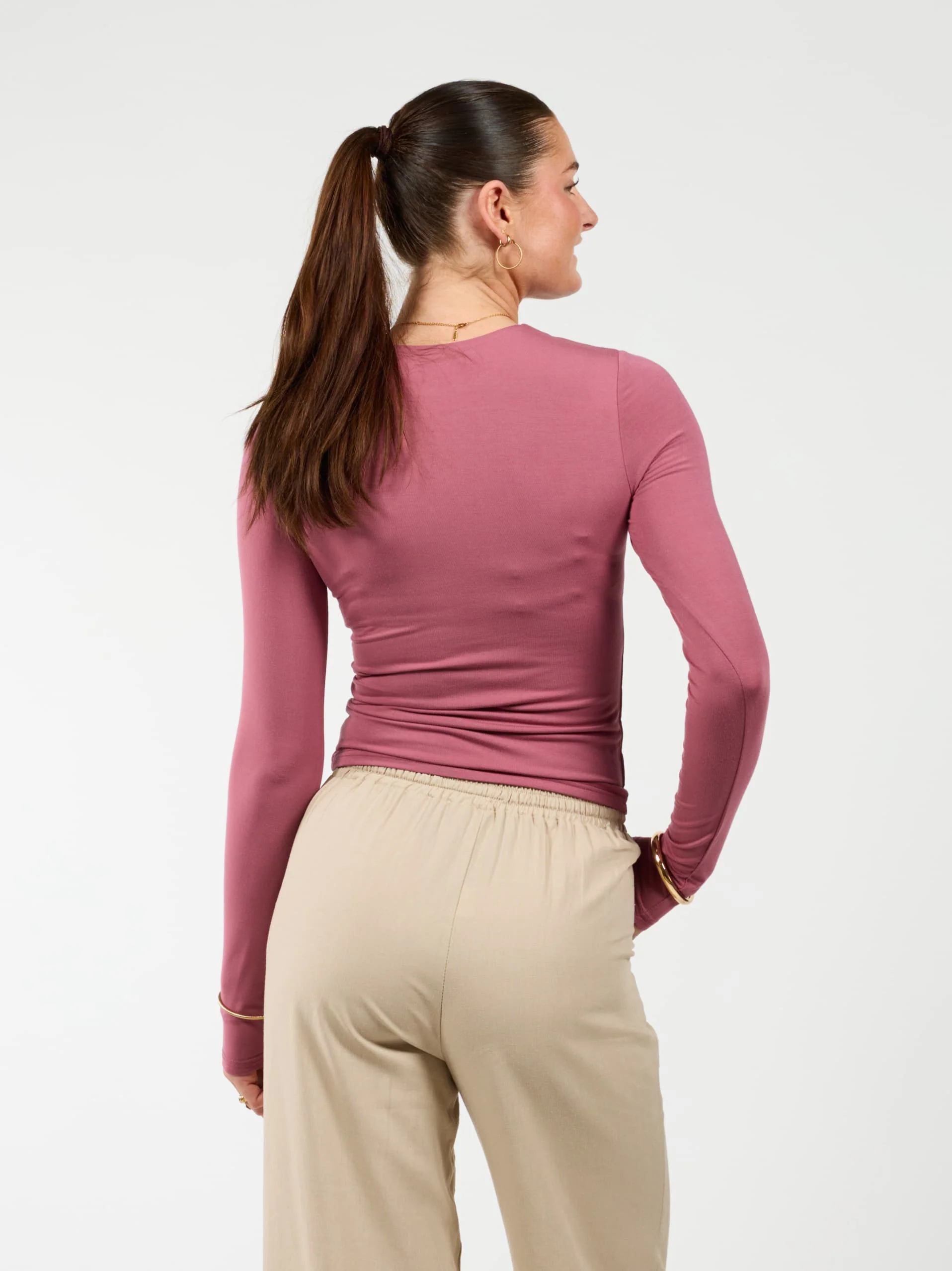Liza long sleeve top | Mauve pink | Tall - Image 5