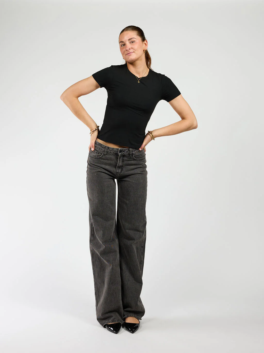 Liza short sleeve top | Zwart | Tall - Image 2