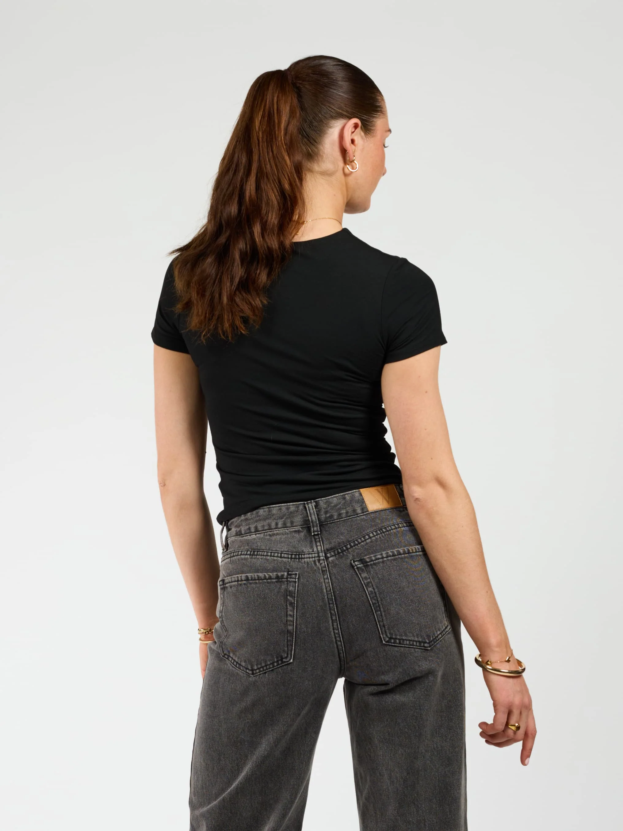 Liza short sleeve top | Zwart | Tall - Image 3