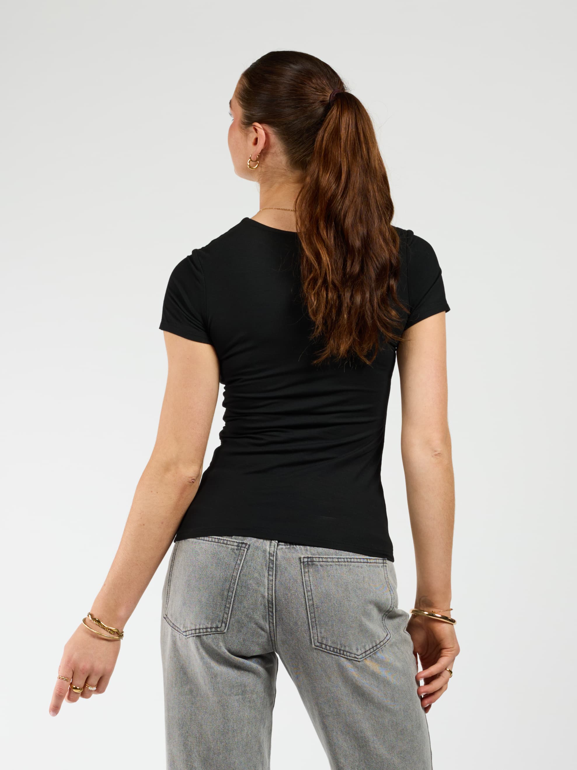 Liza short sleeve top | Zwart | Tall - Image 7