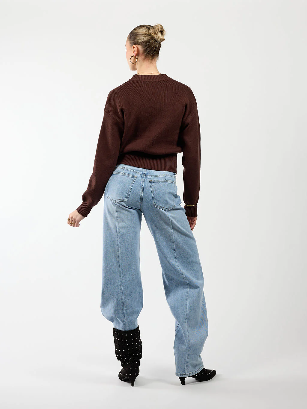 Lizzy vest met zipper | Donkerbruin | Tall - Image 7