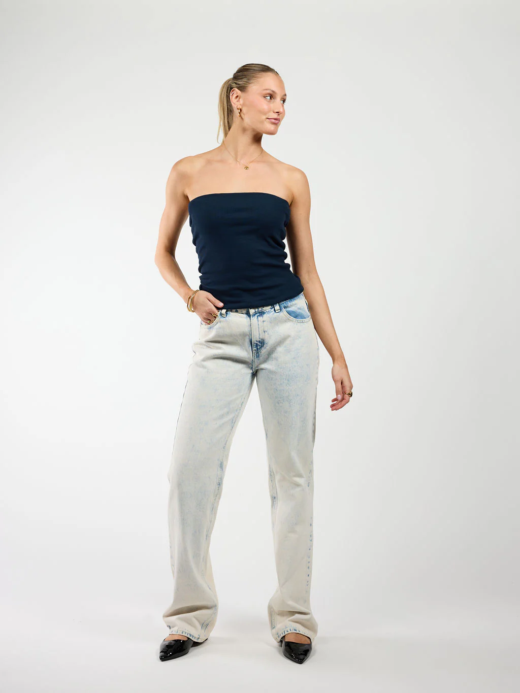 Lola Low/Mid Waist Jeans| Washed Light Blue | Tall - Image 3