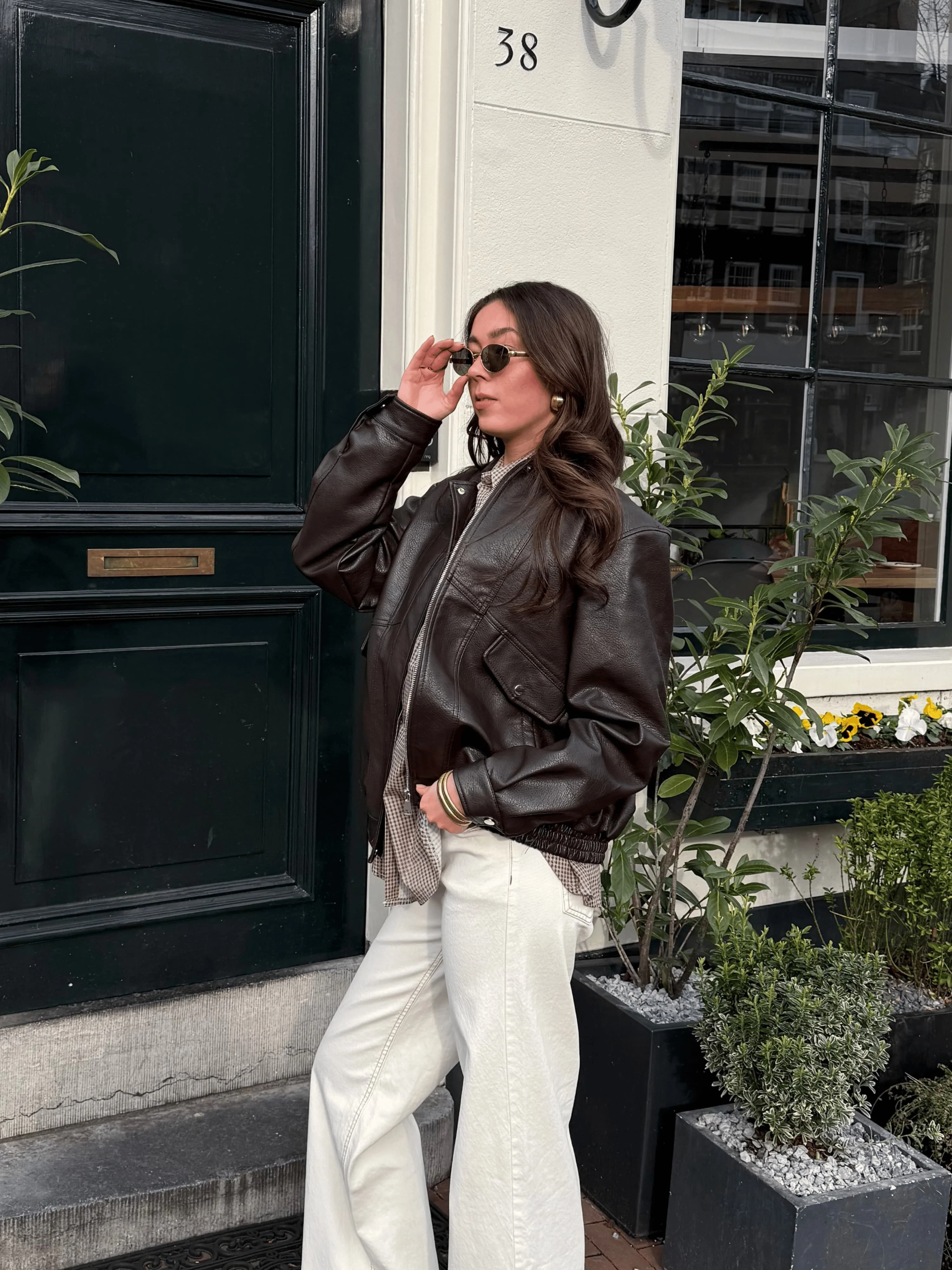 Loua oversized jacket | Donkerbruin | Tall - Image 8