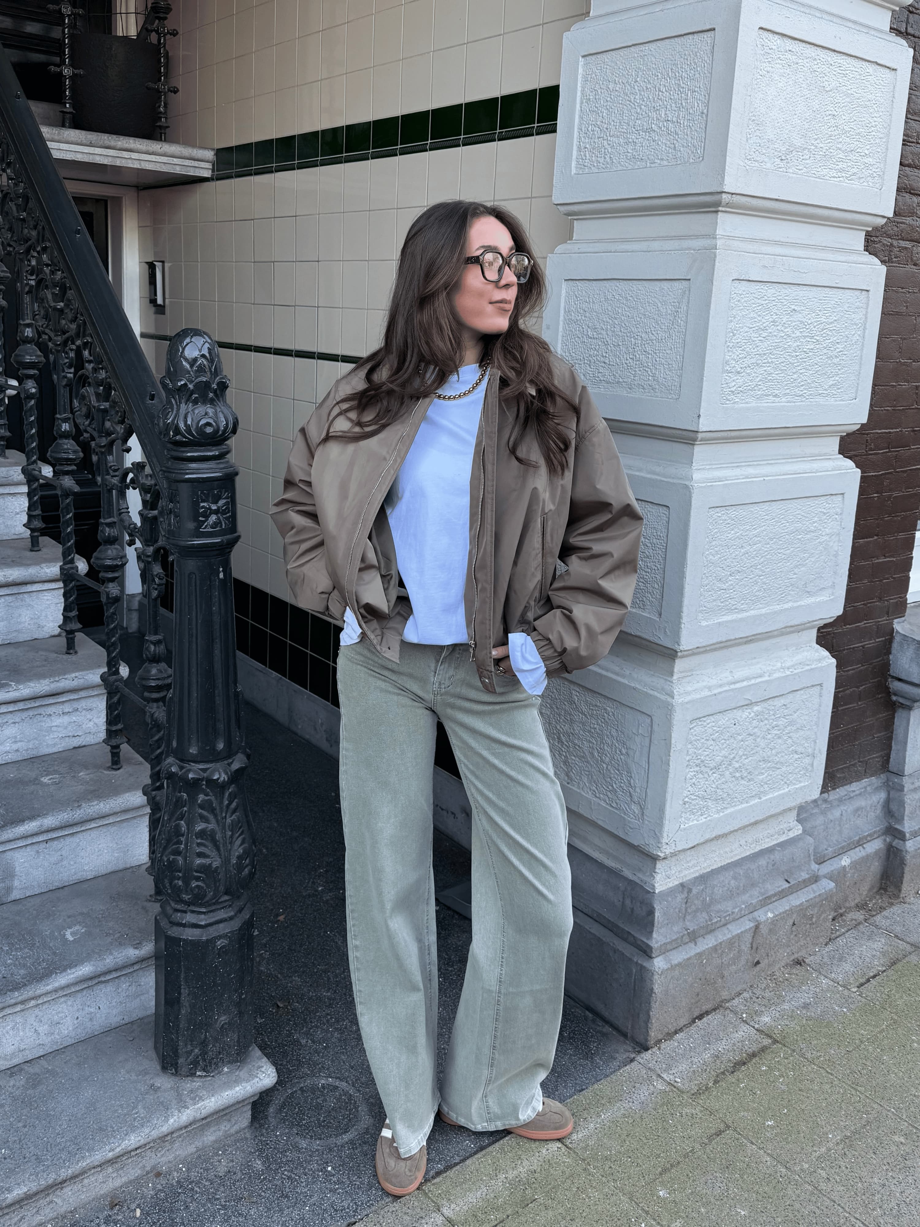 Levi | Low Waist Wide Leg Jeans | Groen | Stretch | Tall - Image 2
