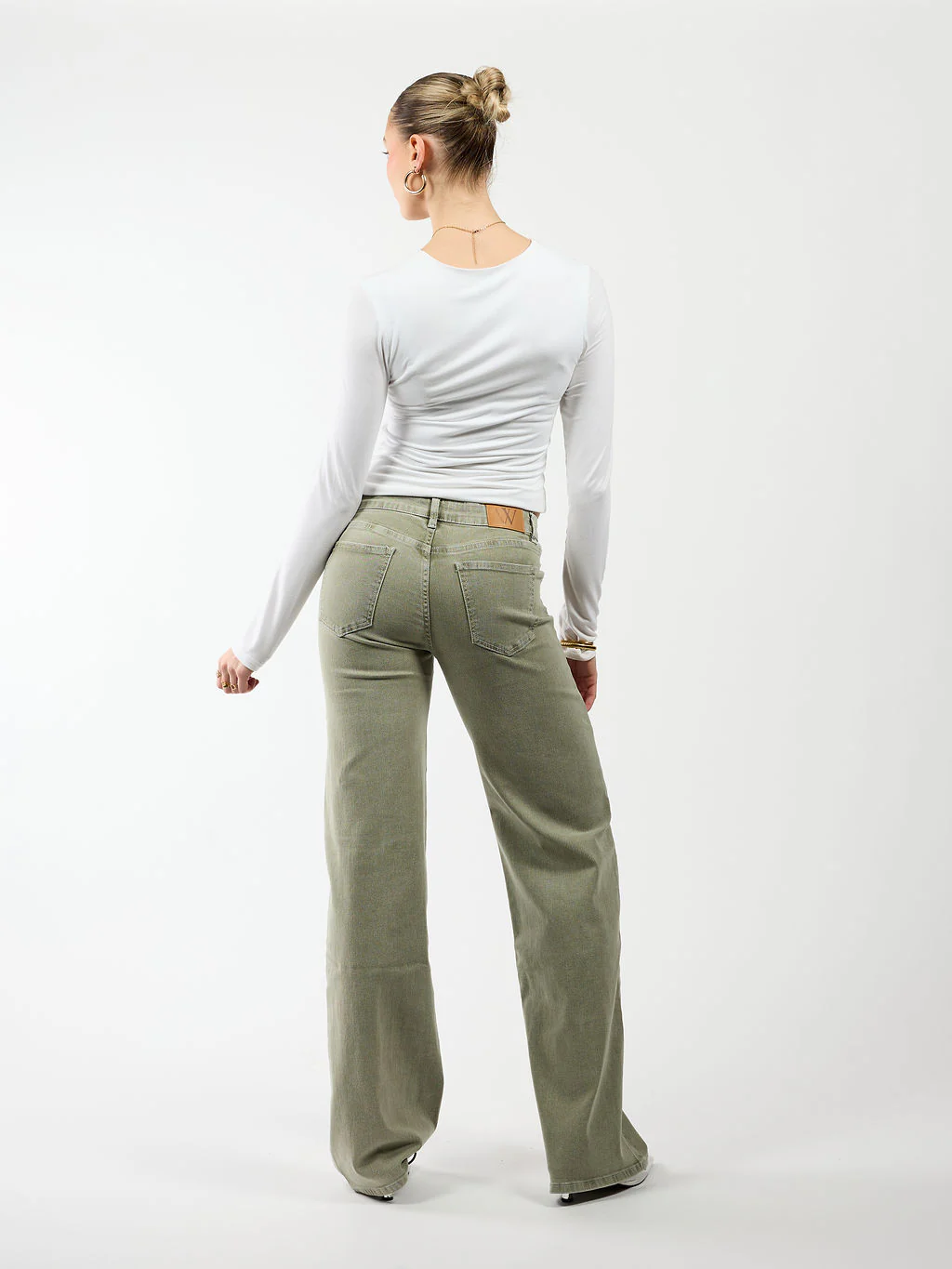 Levi | Low Waist Wide Leg Jeans | Groen | Stretch | Tall - Image 5