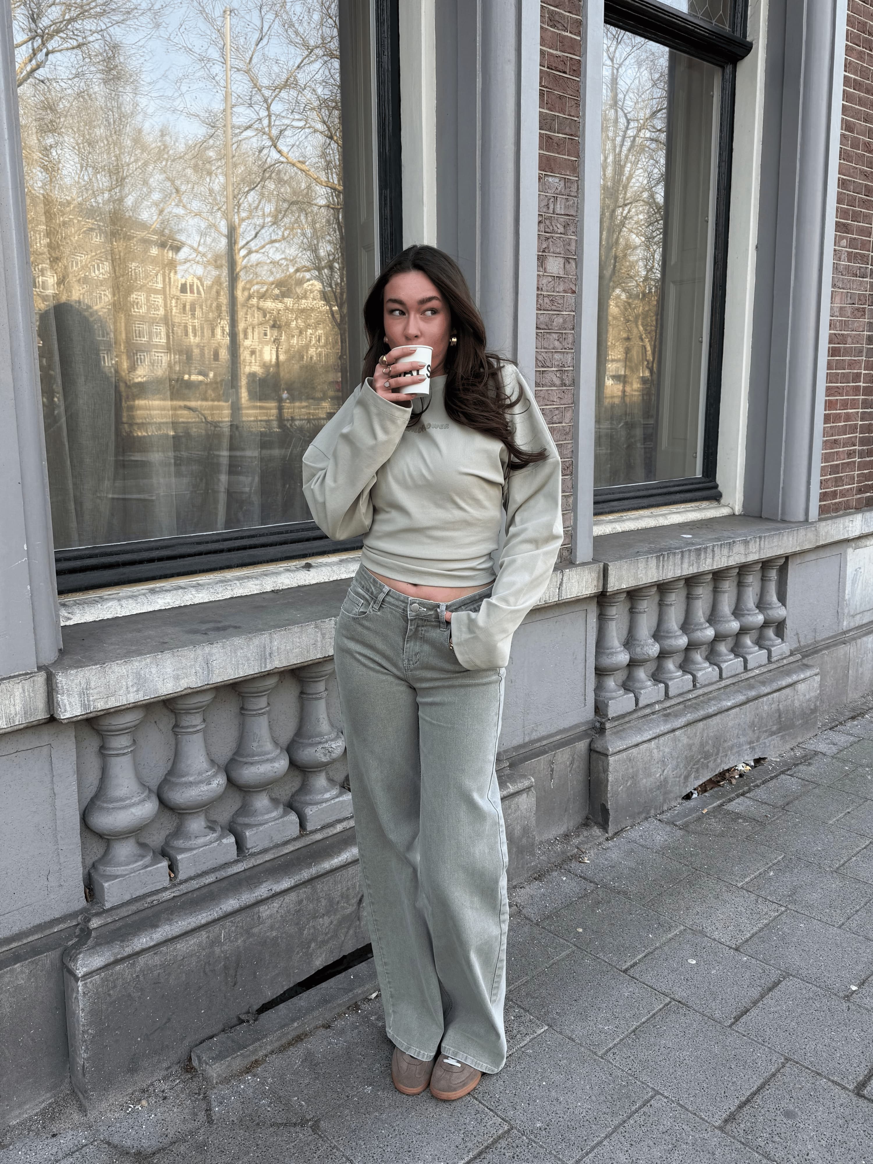 Levi | Low Waist Wide Leg Jeans | Groen | Stretch | Tall - Image 7