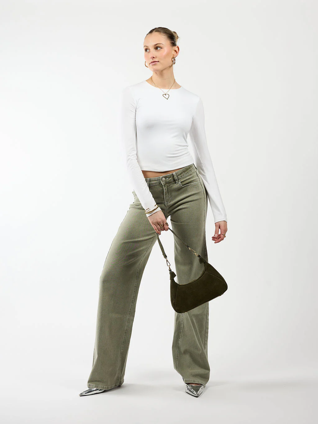 Levi | Low Waist Wide Leg Jeans | Groen | Stretch | Tall - Image 8