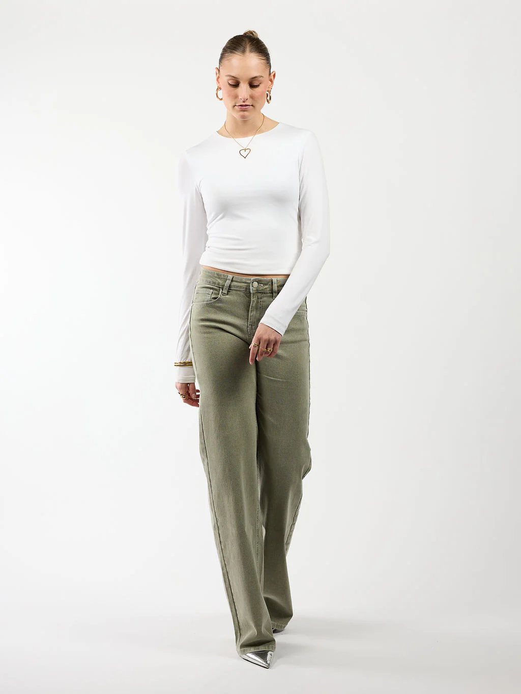 Levi | Low Waist Wide Leg Jeans | Groen | Stretch | Tall - Image 9