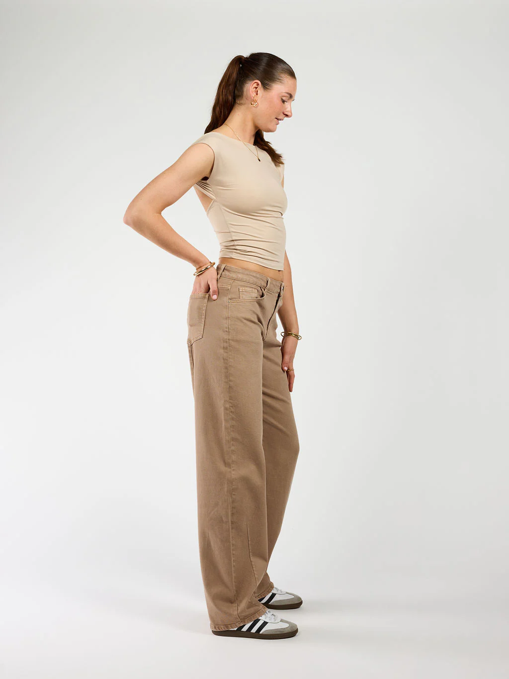Lucie top open rug | Short sleeve | Beige | Tall - Image 6