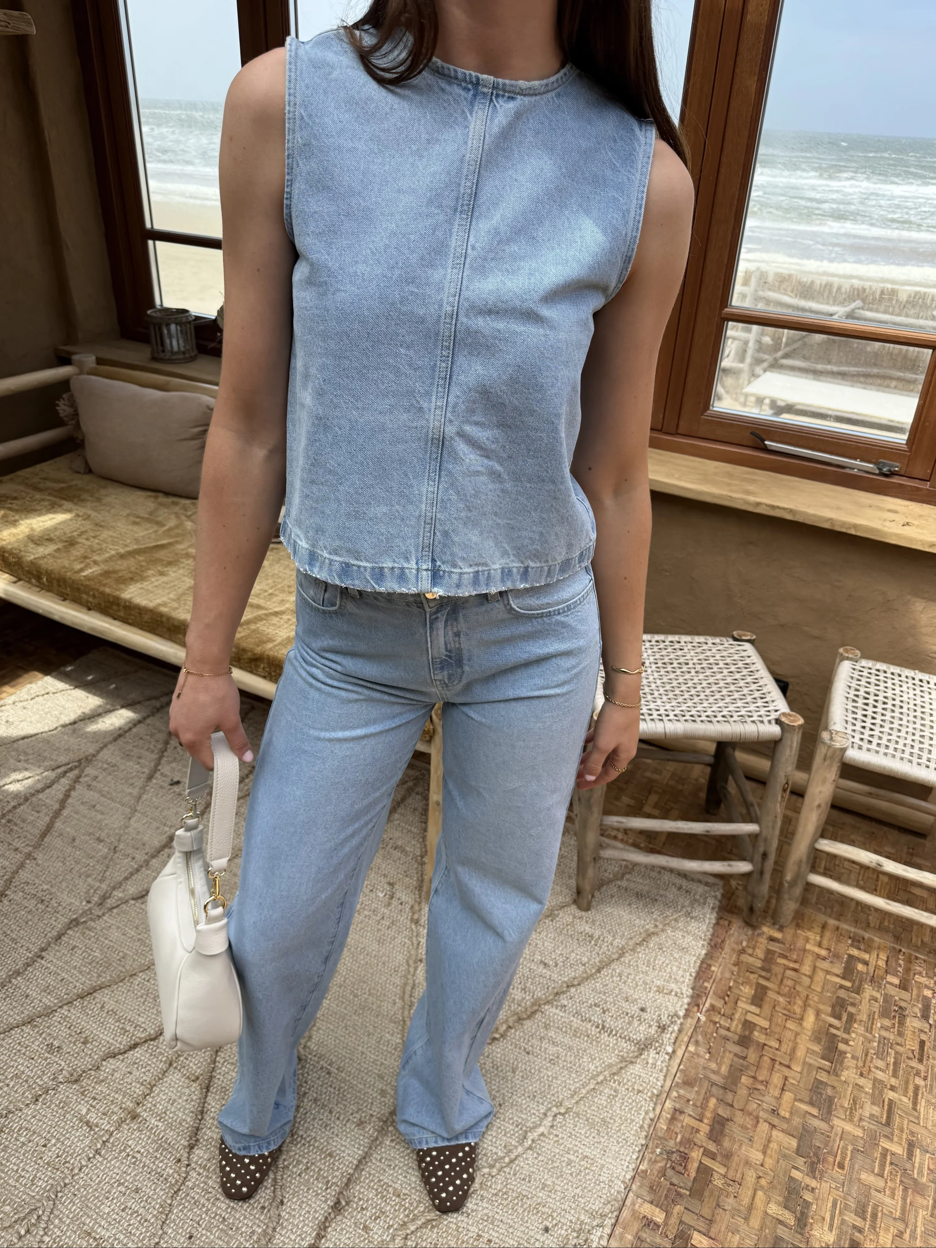 Lulu | Co-ord | Denim top | Blauw  | Tall - Image 10