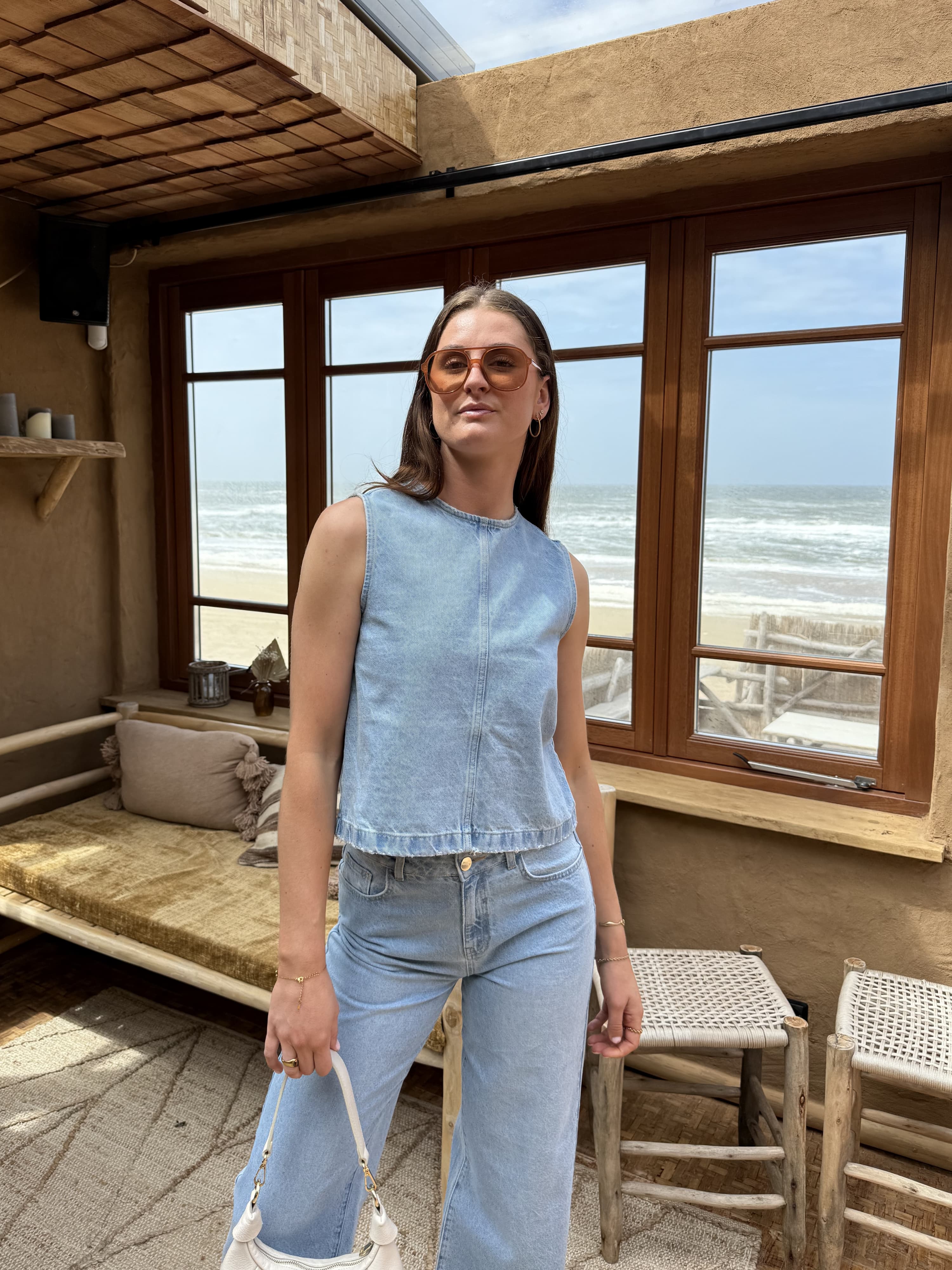 Lulu | Co-ord | Denim top | Blauw  | Tall - Image 9