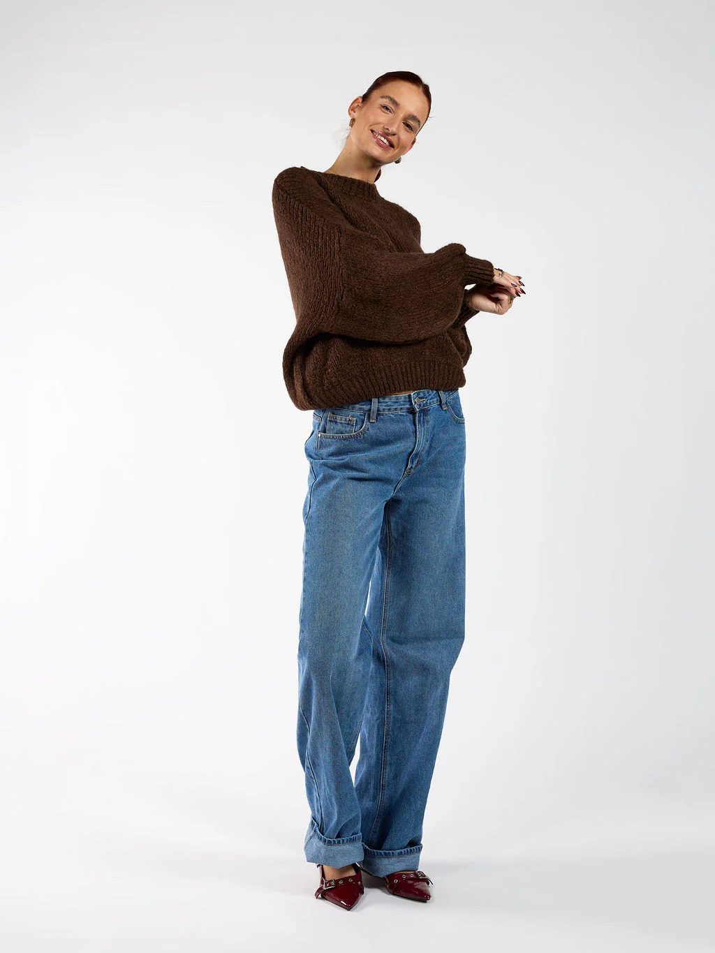 Lulu | Gebreide trui | Donkerbruin - Image 3