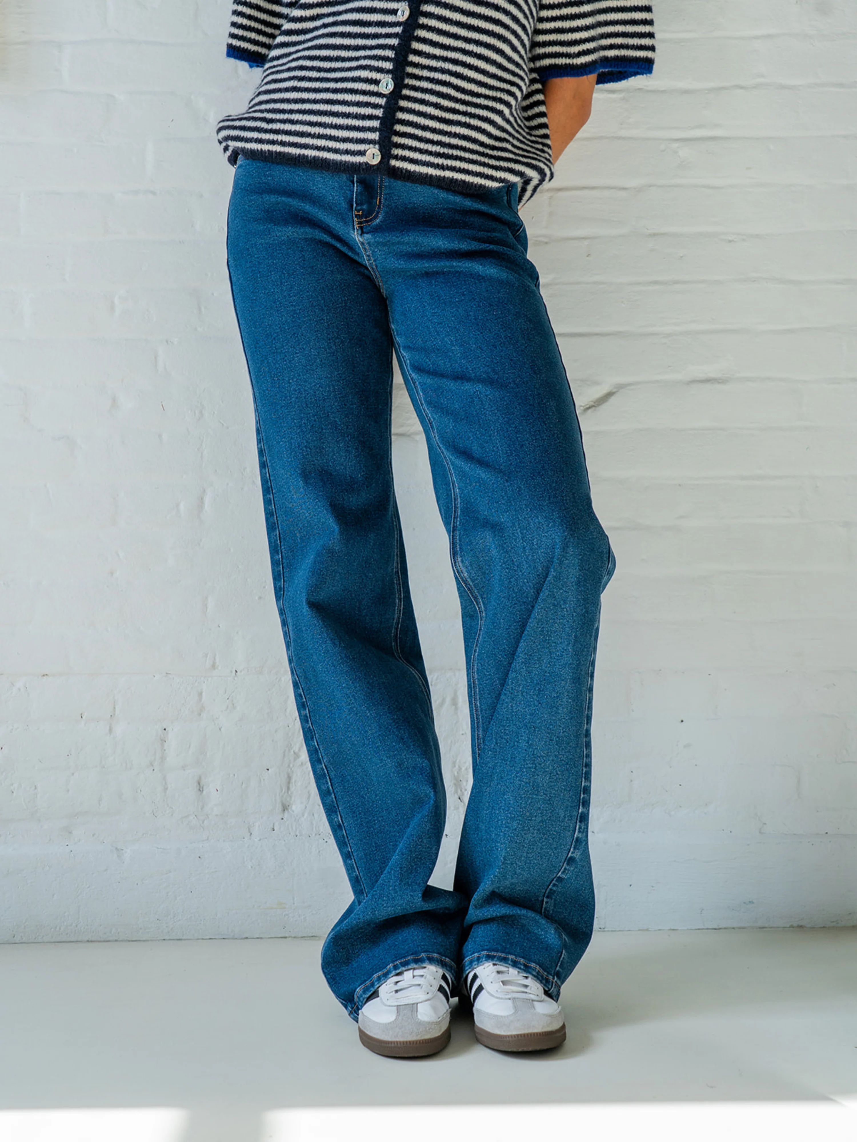Maddy Wide Leg Jeans | Dark blue | Stretch | Tall - Image 5