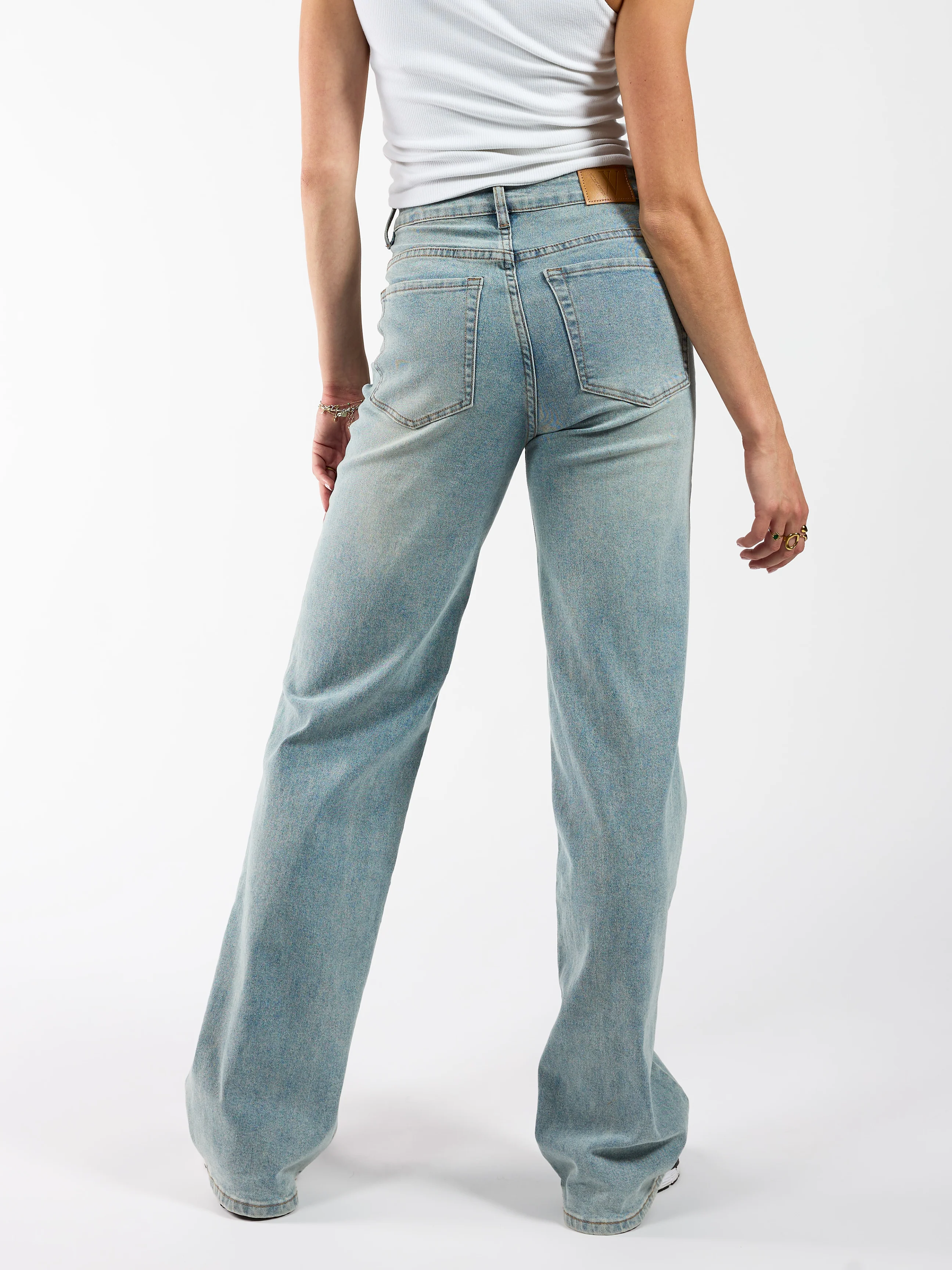 Maddy Wide Leg Jeans | Washed blue | Stretch | Tall - Image 4