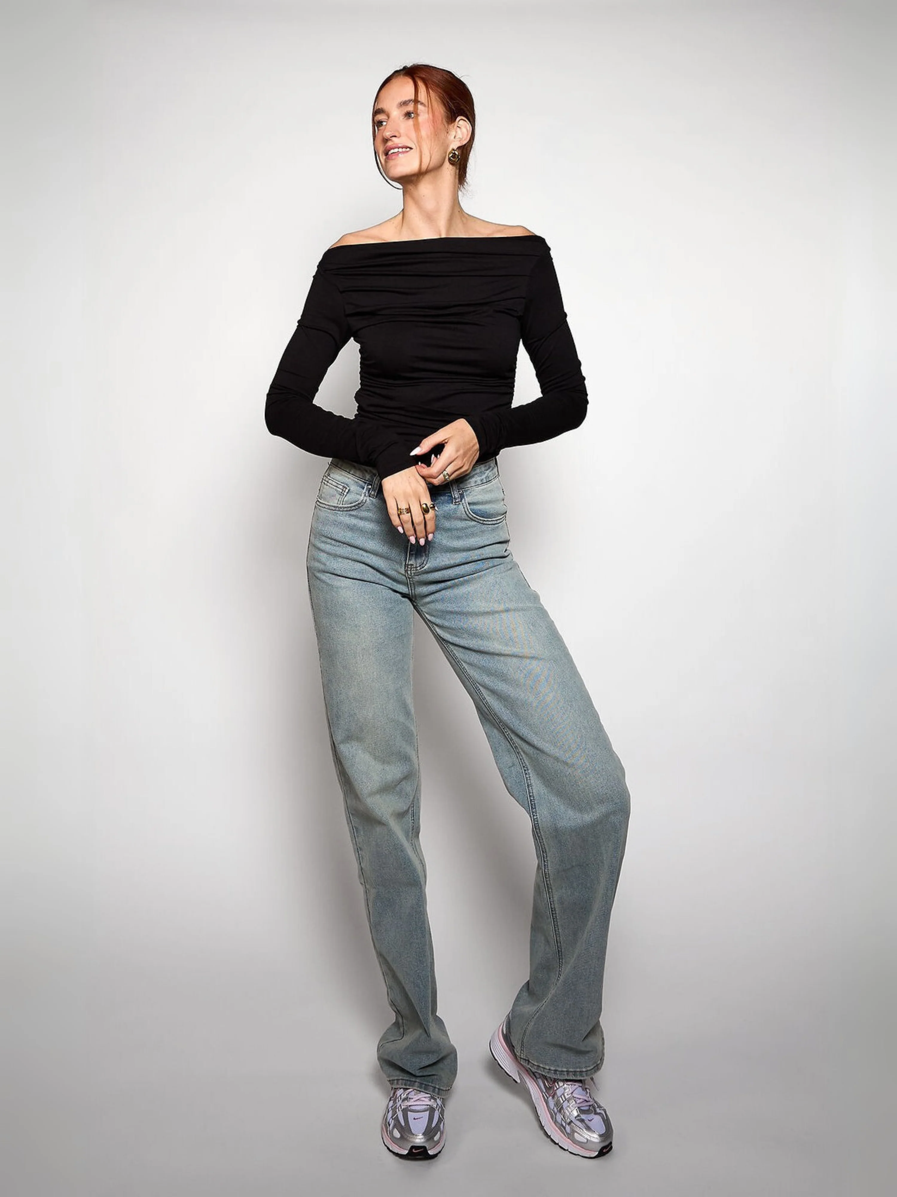 Maddy Wide Leg Jeans | Washed blue | Stretch | Tall - Image 8