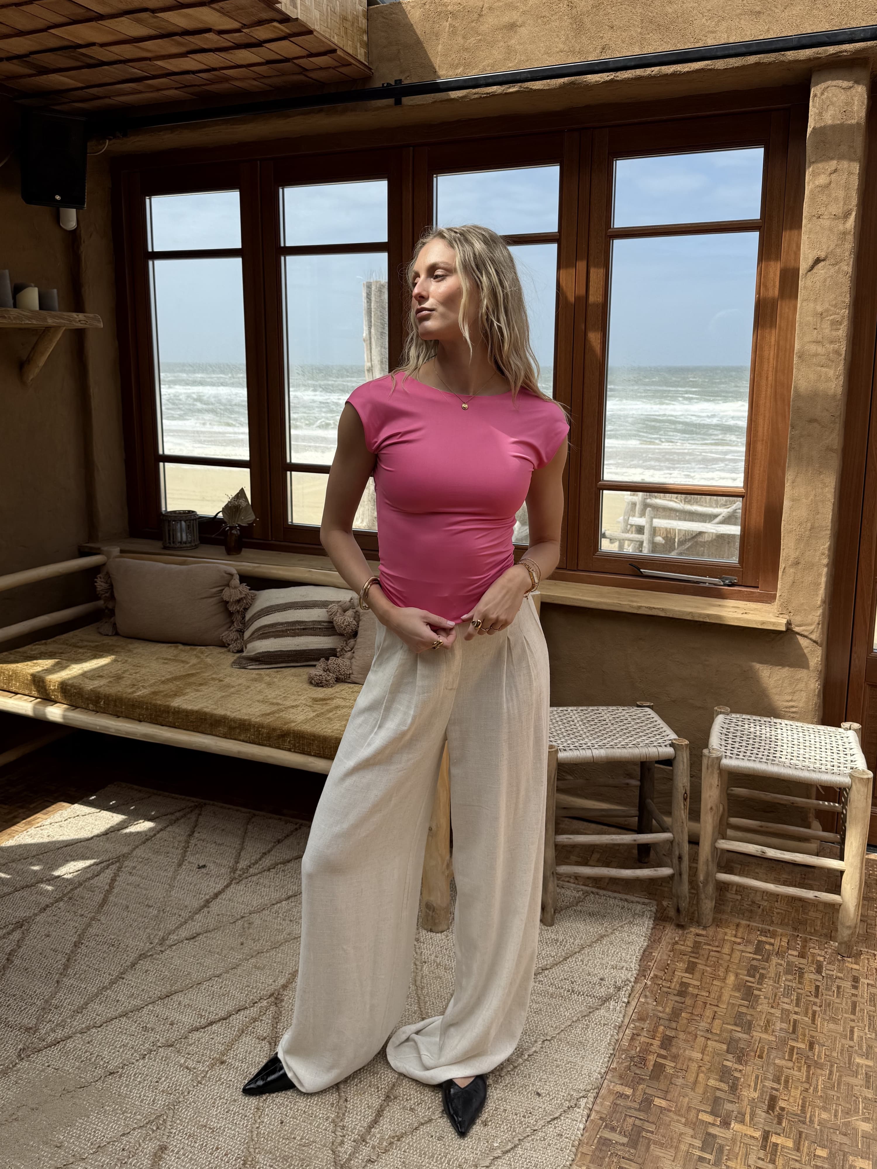 Maryn pants | Linnen | Beige | Tall - Image 3