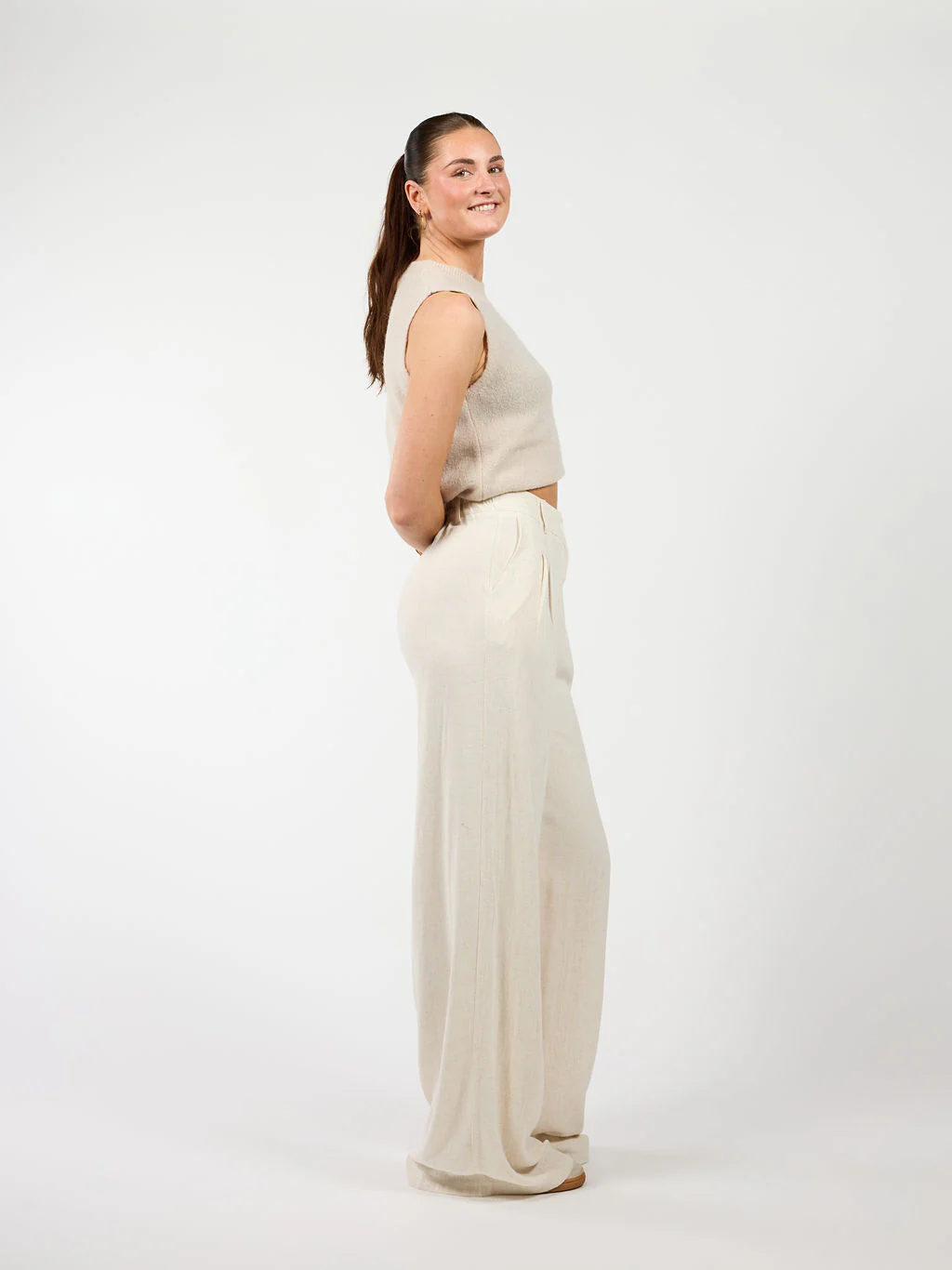 Maryn pants | Linnen | Beige | Tall - Image 6