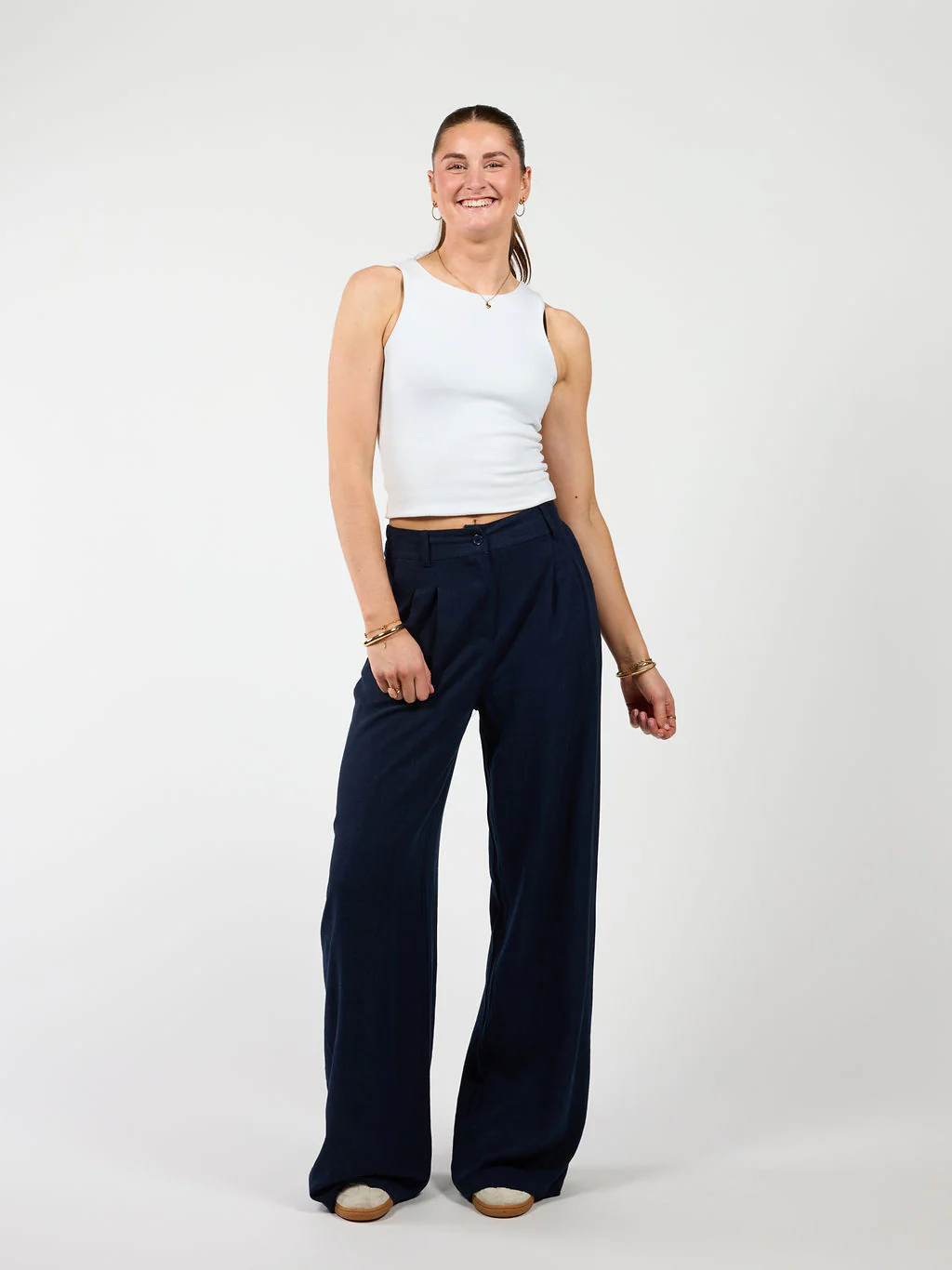Maryn pants | Linnen | Navy | Tall - Image 3