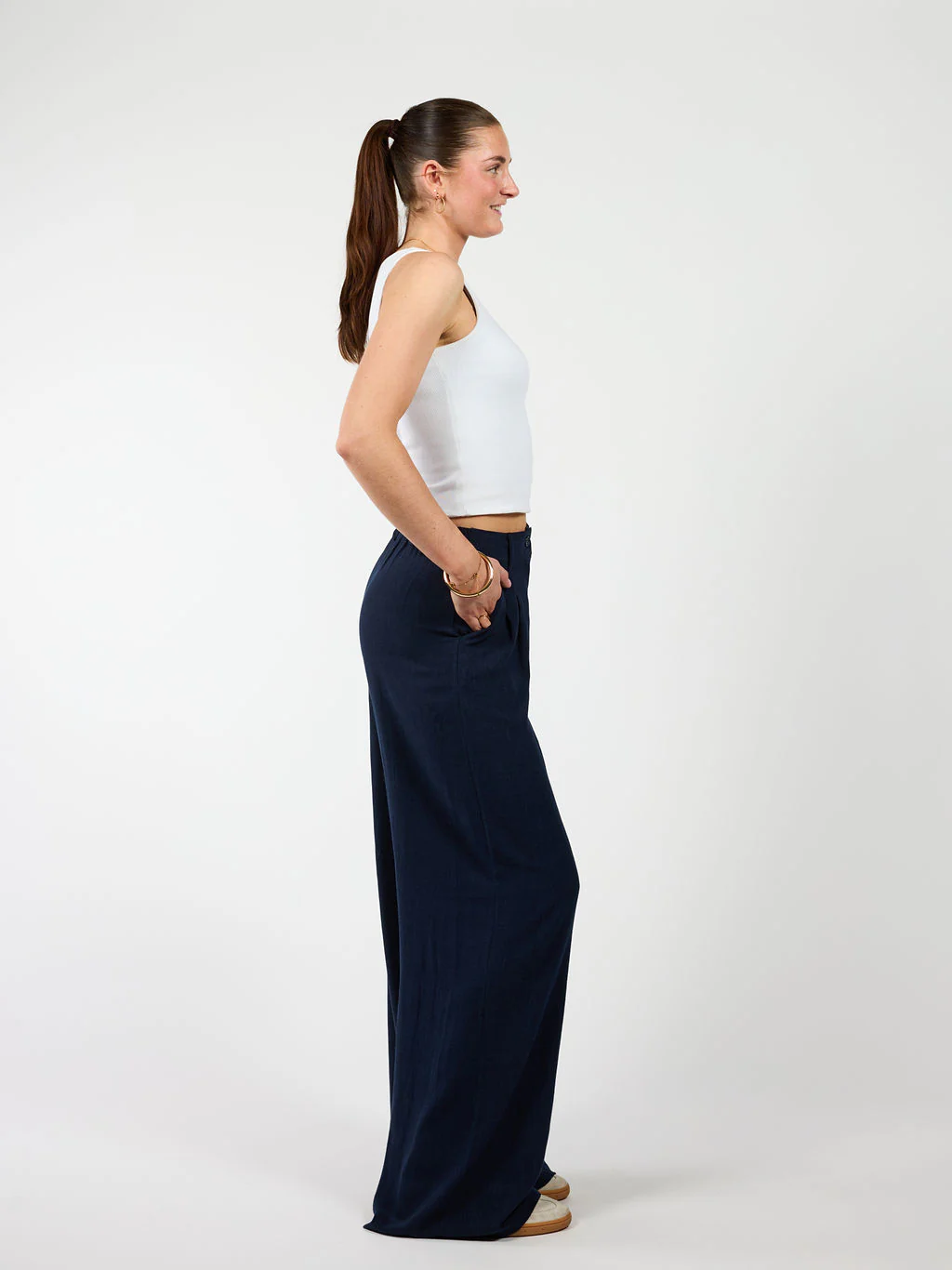Maryn pants | Linnen | Navy | Tall - Image 4