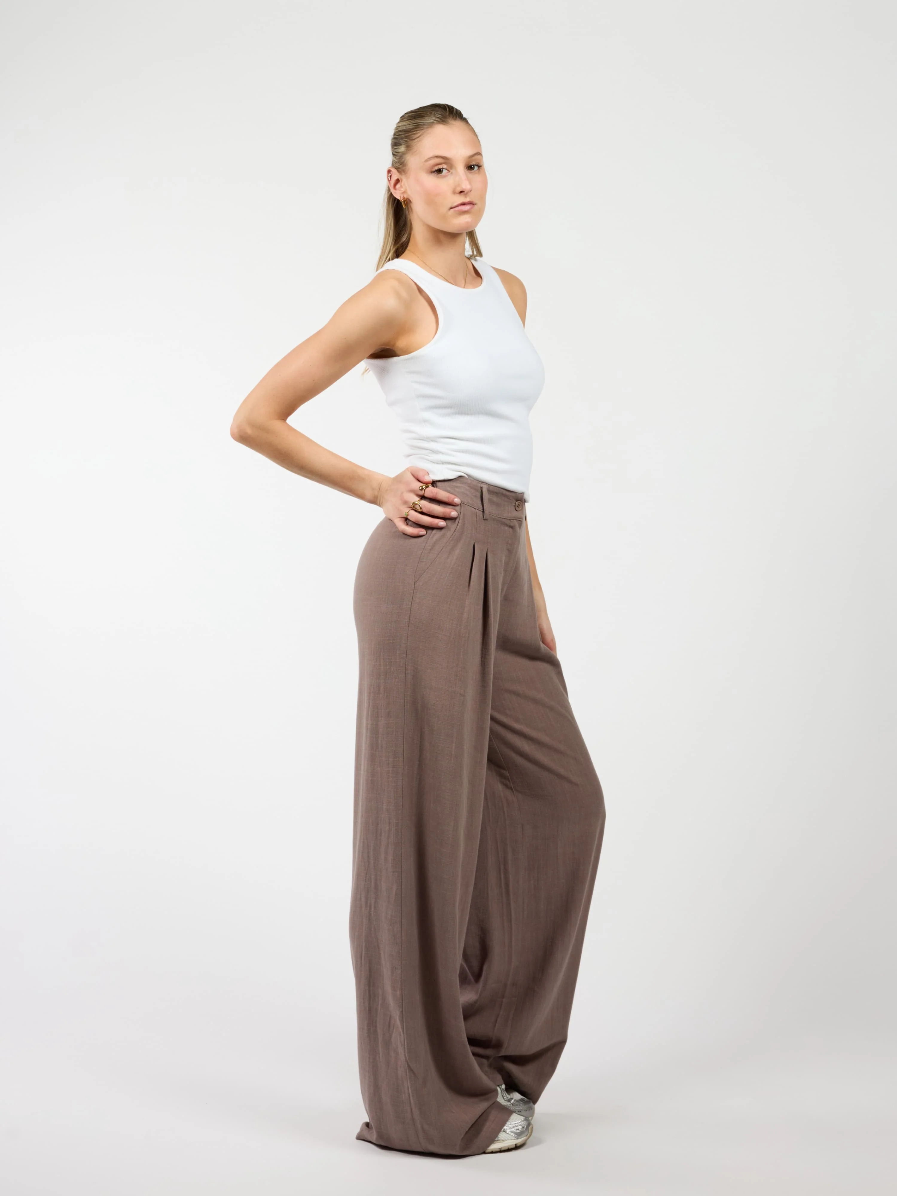 Maryn pants | Linnen | Taupe | Tall - Image 5