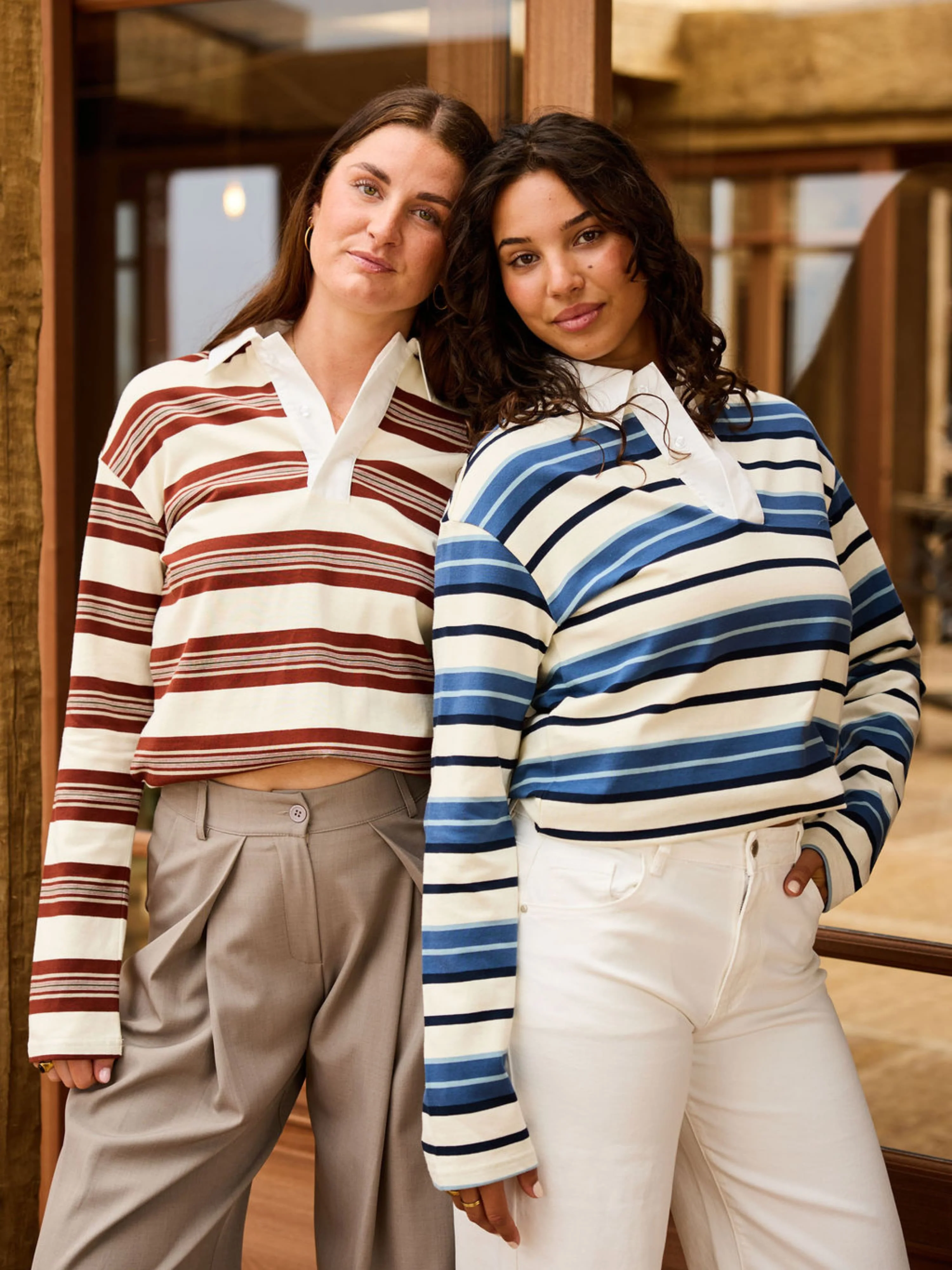 Maya Polo | Gestreept wit blauw | Tall - Image 3