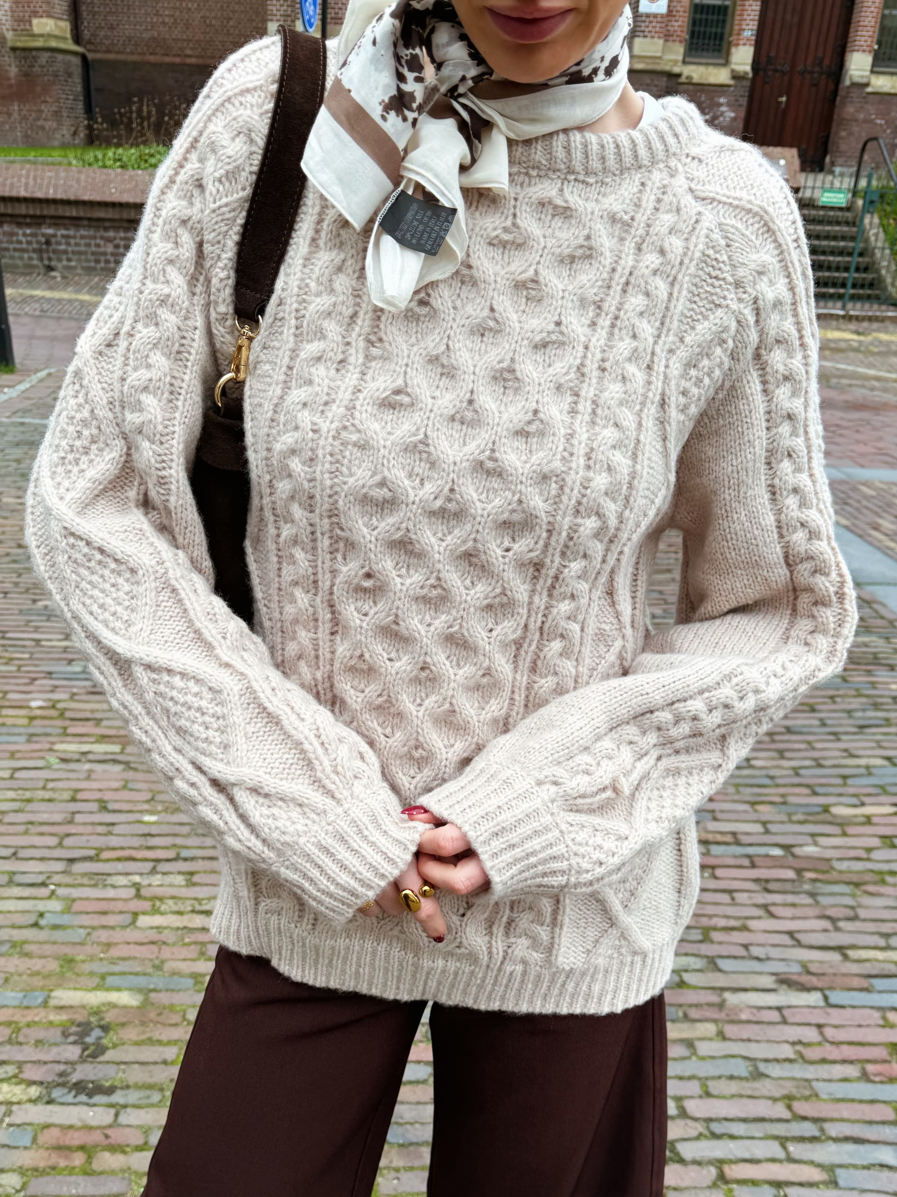 Mira Cable Knit | Beige | Tall - Image 2