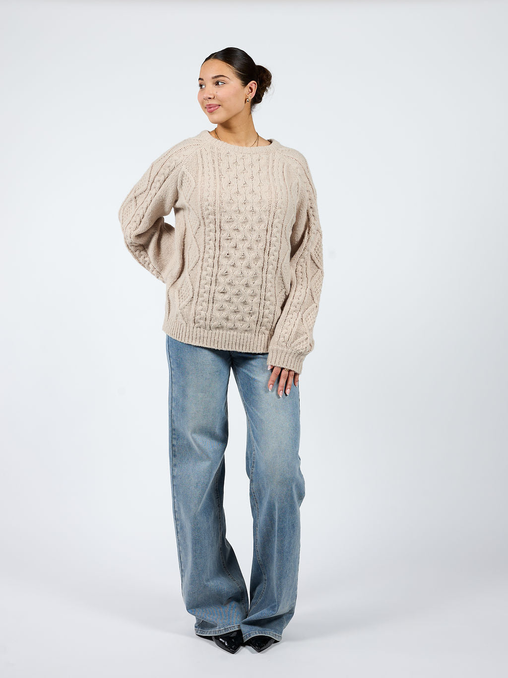 Mira Cable Knit | Beige | Tall - Image 3