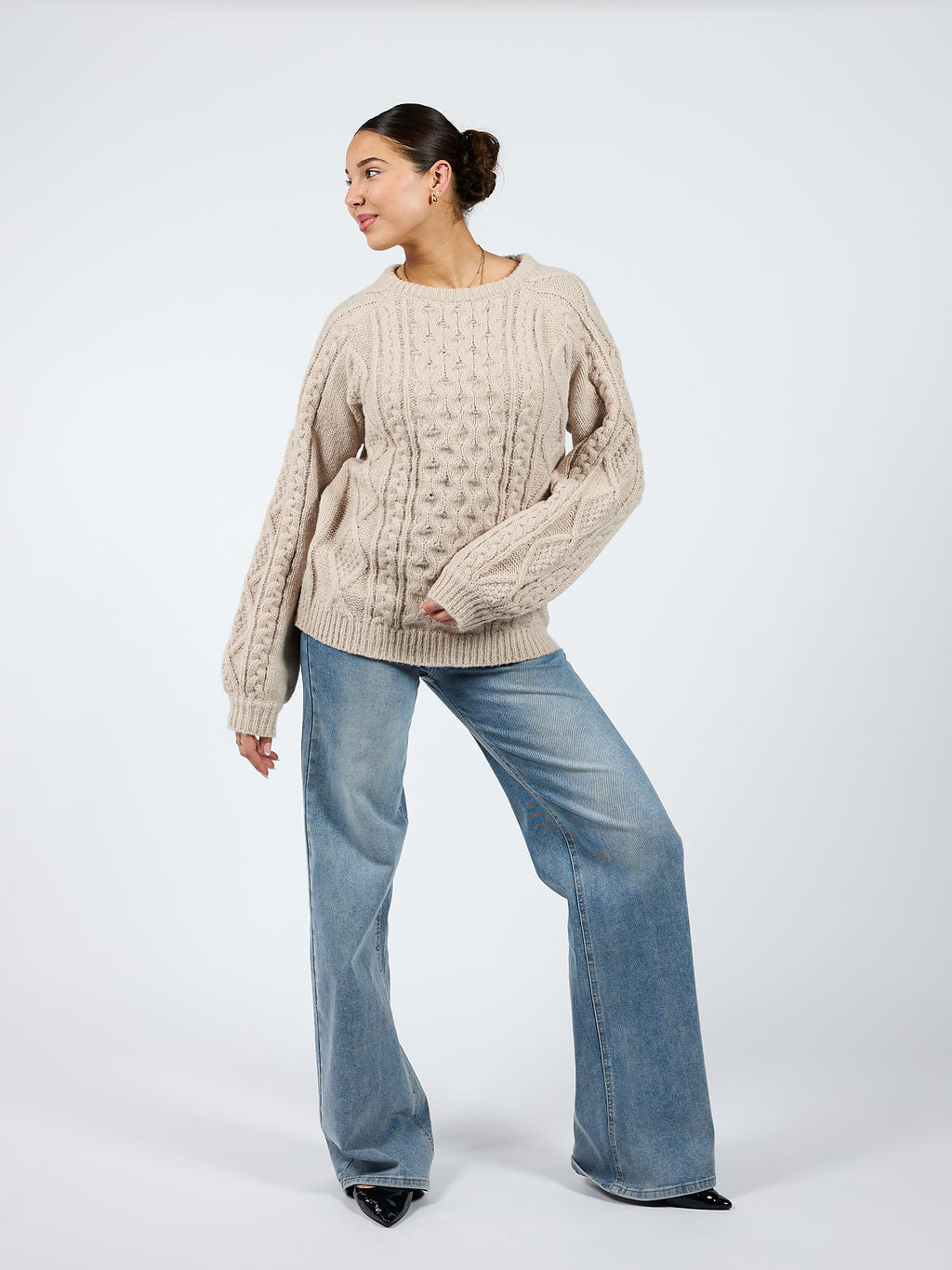 Mira Cable Knit | Beige | Tall - Image 4