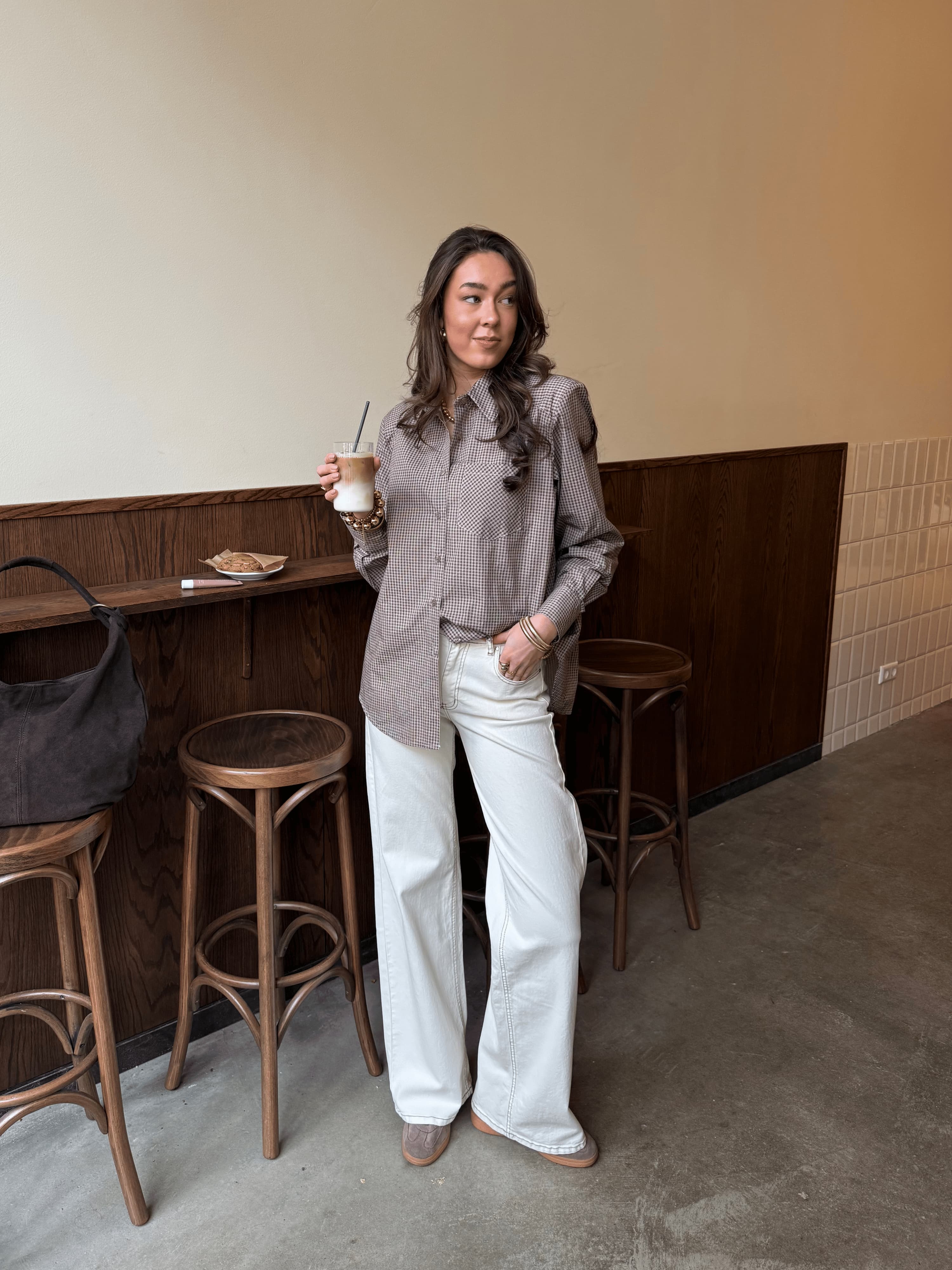 Mira | Super Wide Leg Jeans | Cream | Stretch | Tall - Image 2