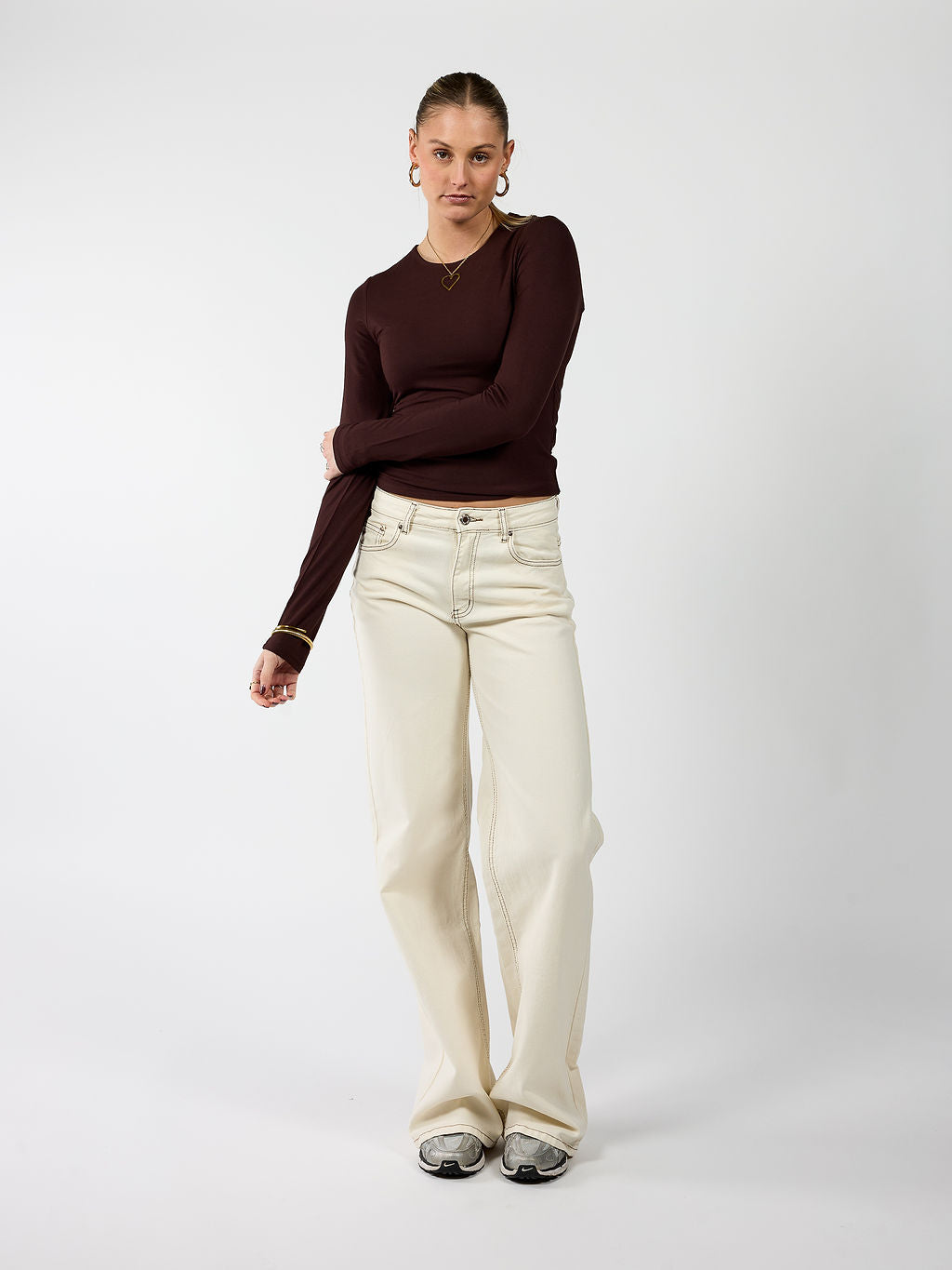 Mira | Super Wide Leg Jeans | Cream | Stretch | Tall - Image 3