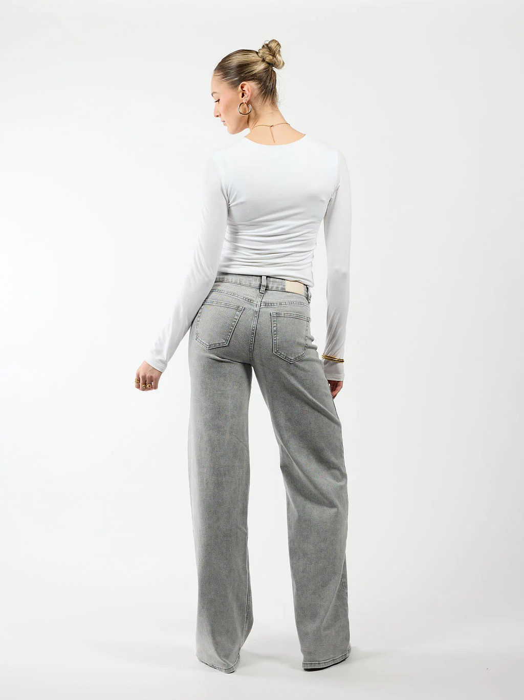 Mira | Super Wide Leg Jeans | Grijs | Stretch | Tall - Image 5