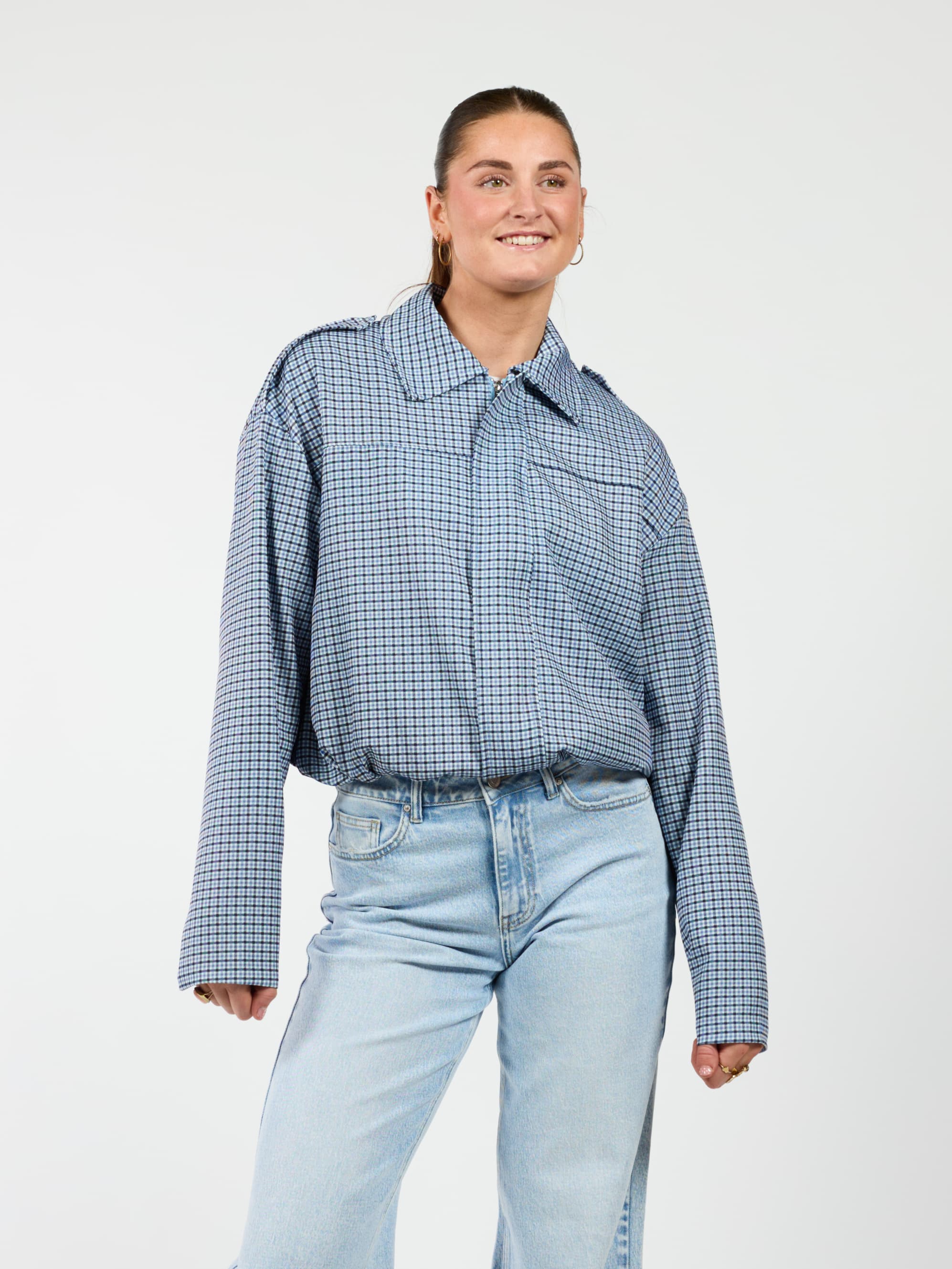 Naya jacket | Geruit blauw | Tall