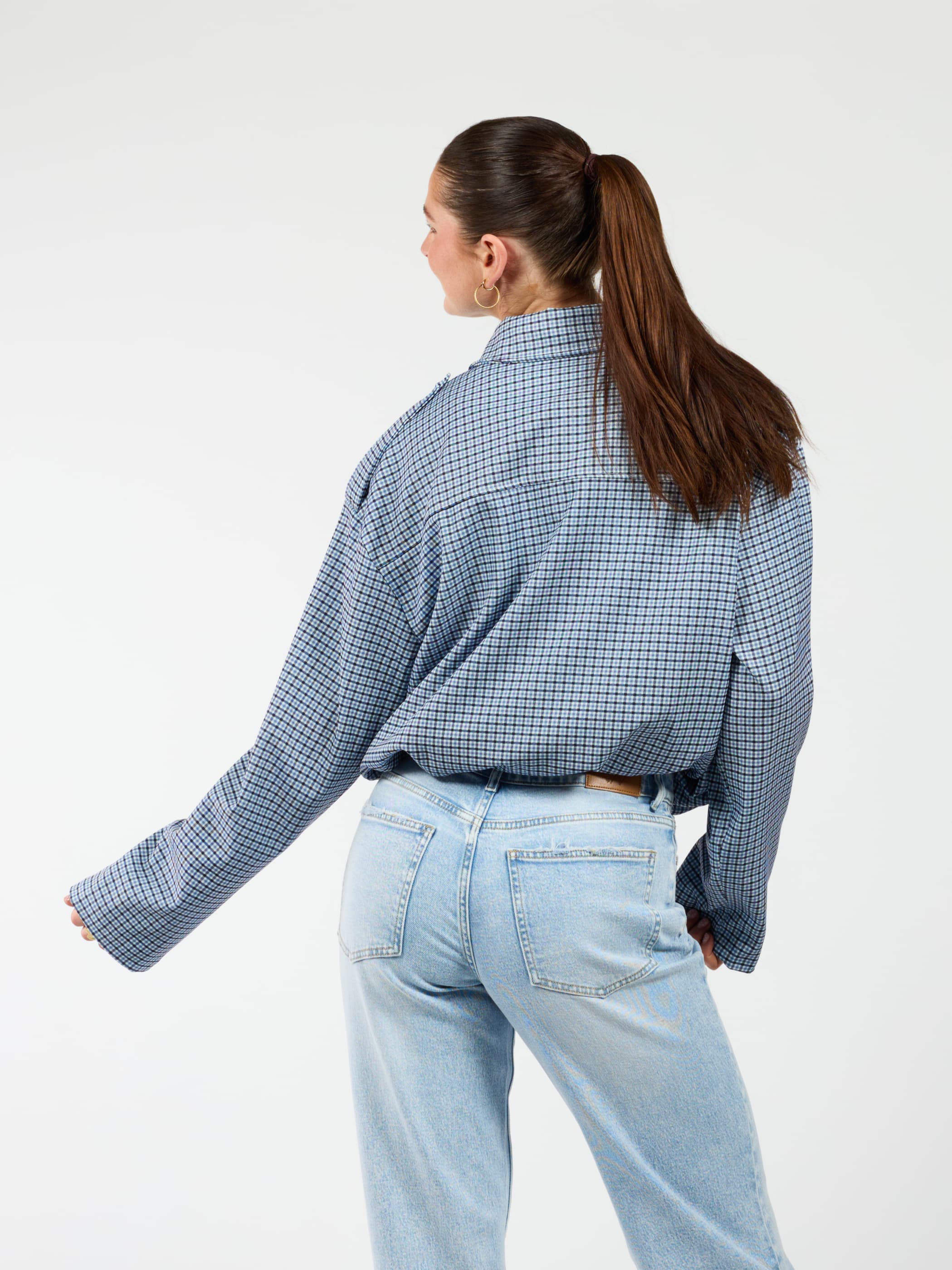 Naya jacket | Geruit blauw | Tall - Image 4