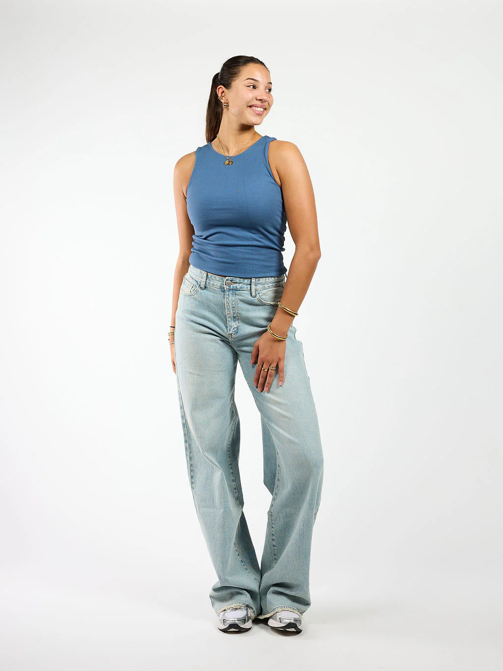 Noa Basic Tank Top | Blue | Tall - Image 3