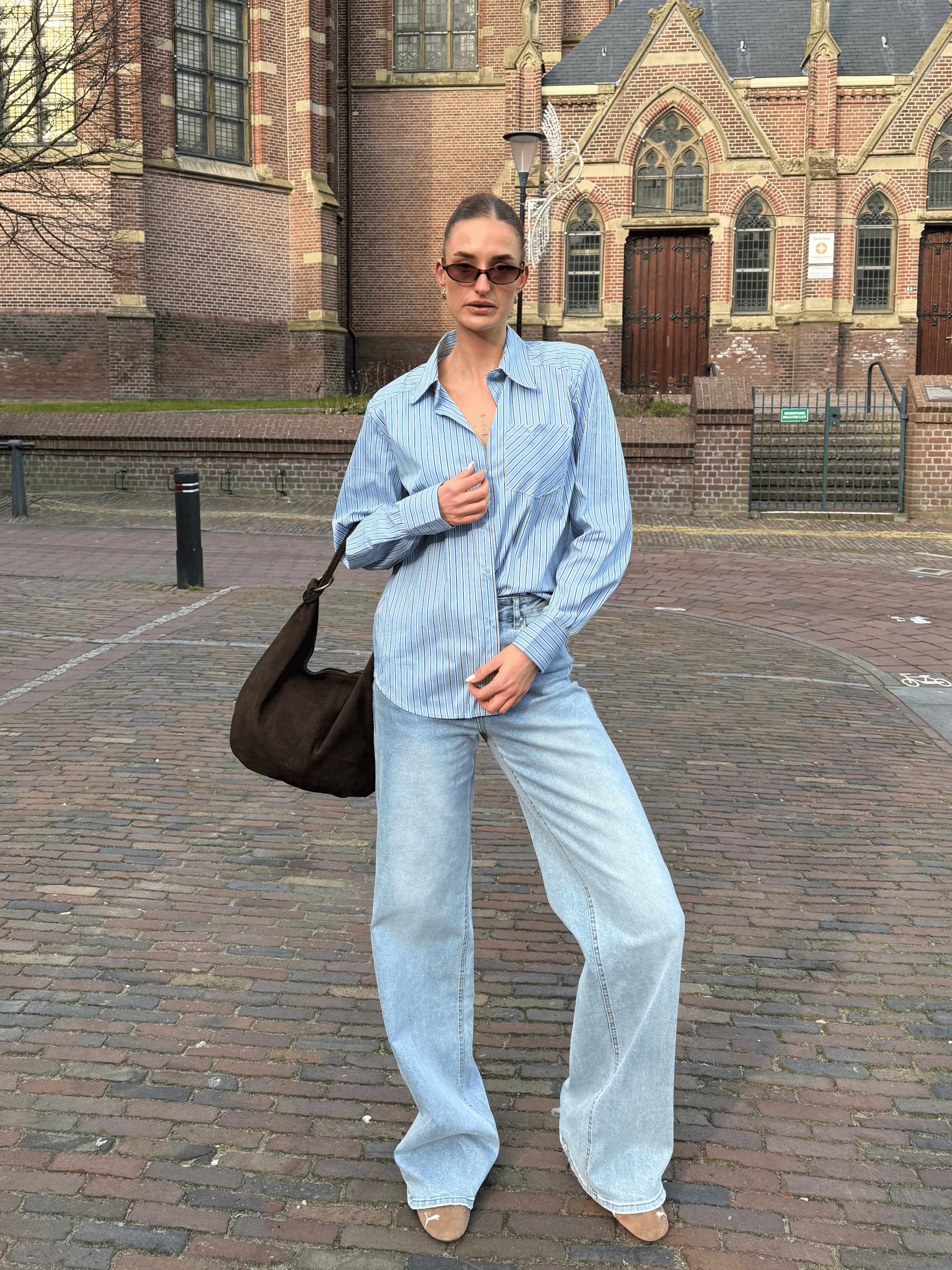 Noah blouse | Blauw gestreept | Tall - Image 3