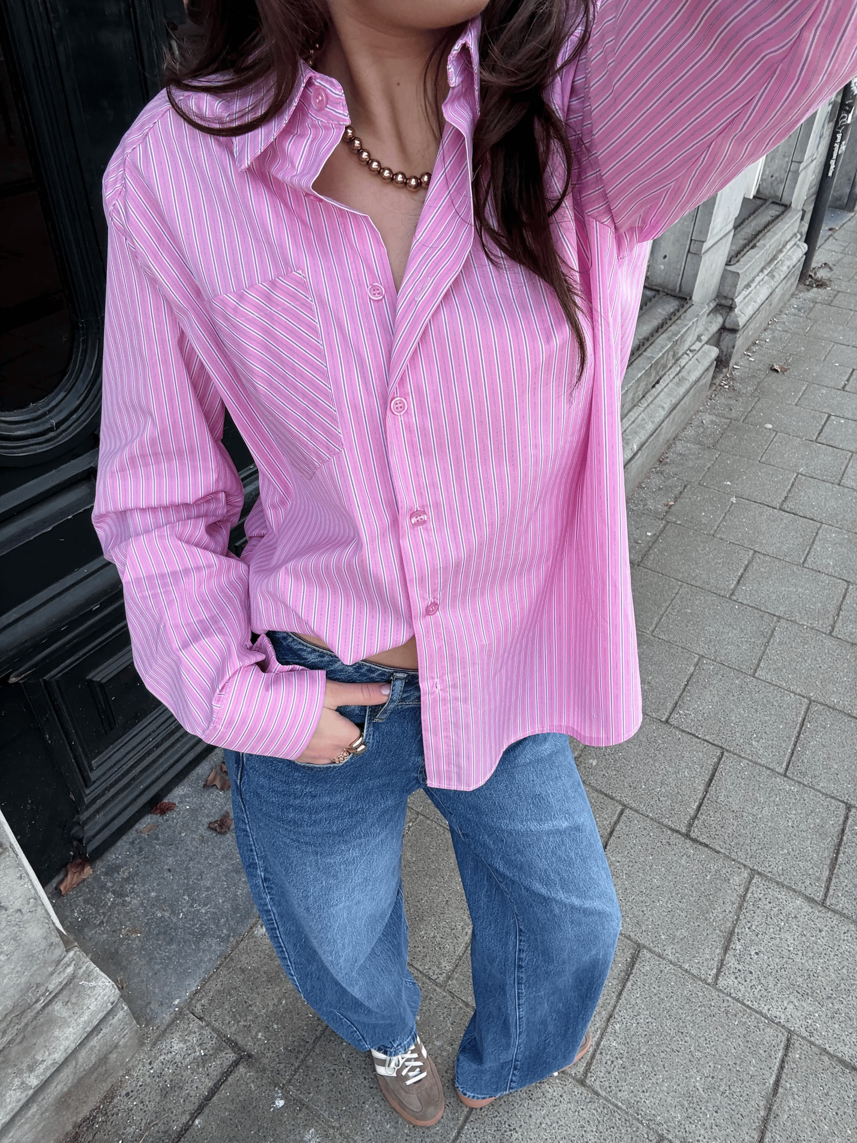 Noah blouse | Roze gestreept | Tall - Image 3