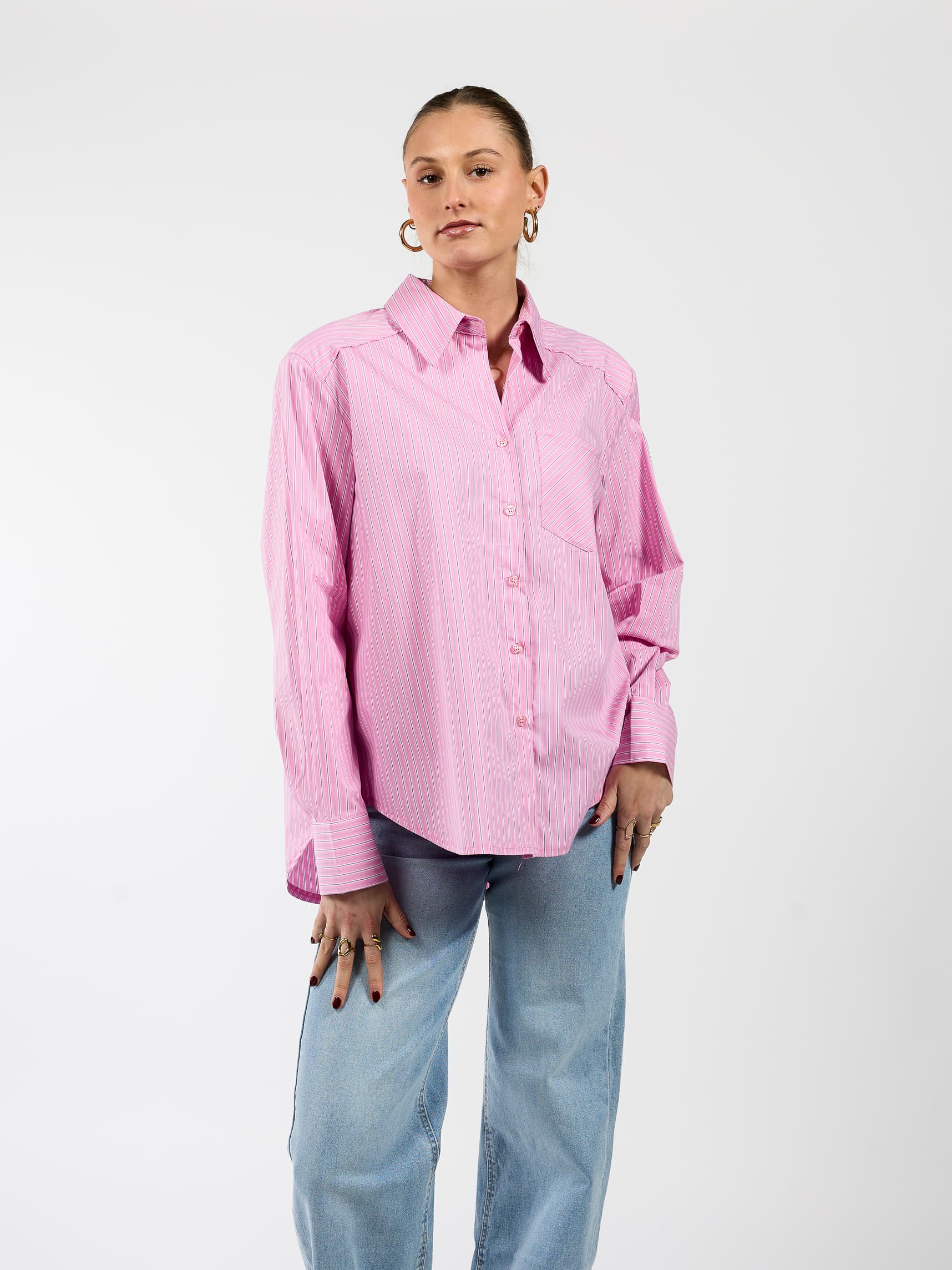 Noah blouse | Roze gestreept | Tall - Image 4