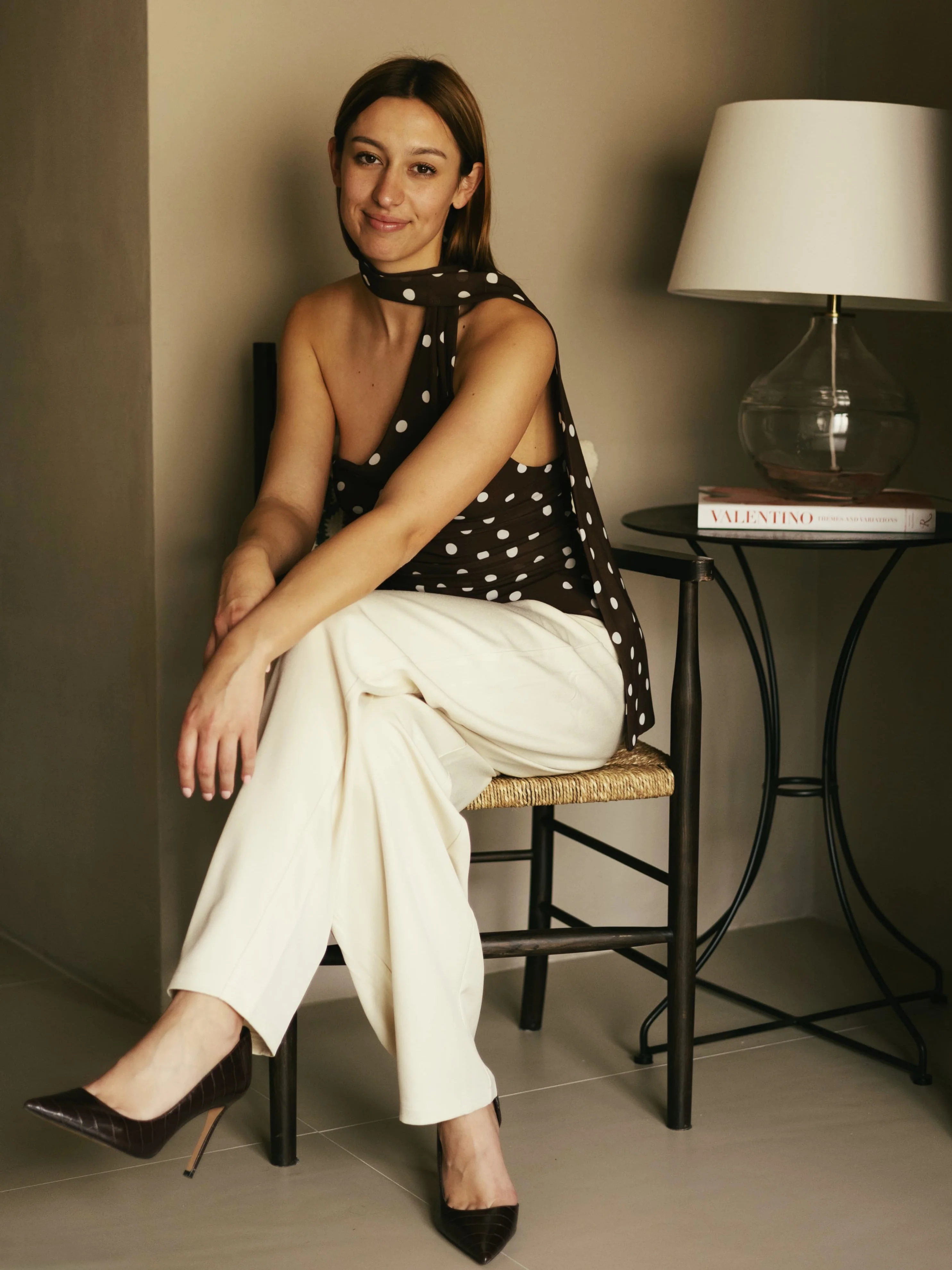 Poppy Polkadot top | Bruin wit | Tall - Image 11
