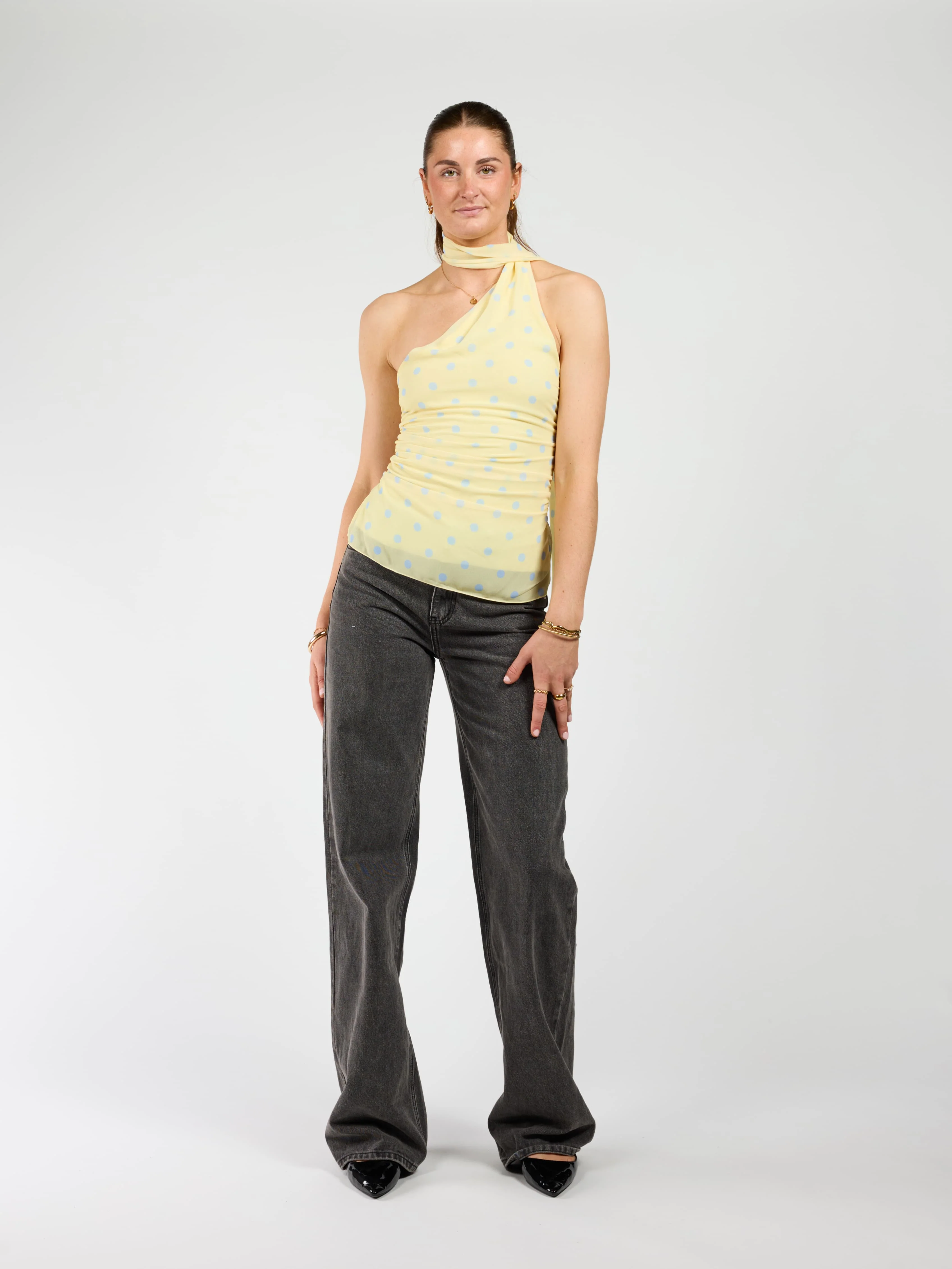 Poppy Polkadot top | Geel blauw | Tall - Image 4