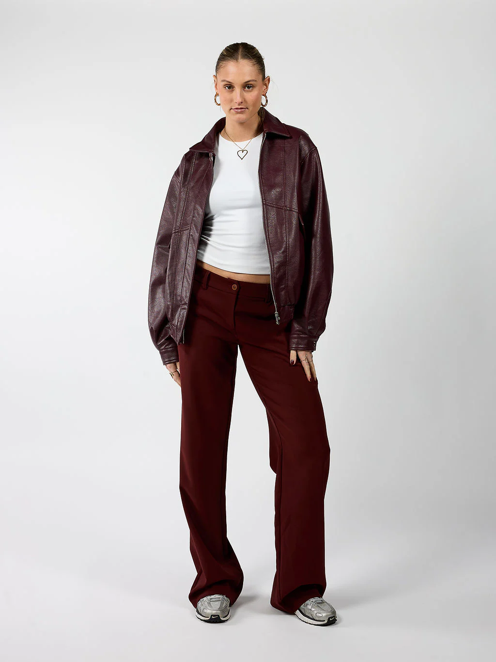 Romi Pantalon | Mid-waist | Bordeaux | Tall - Image 4