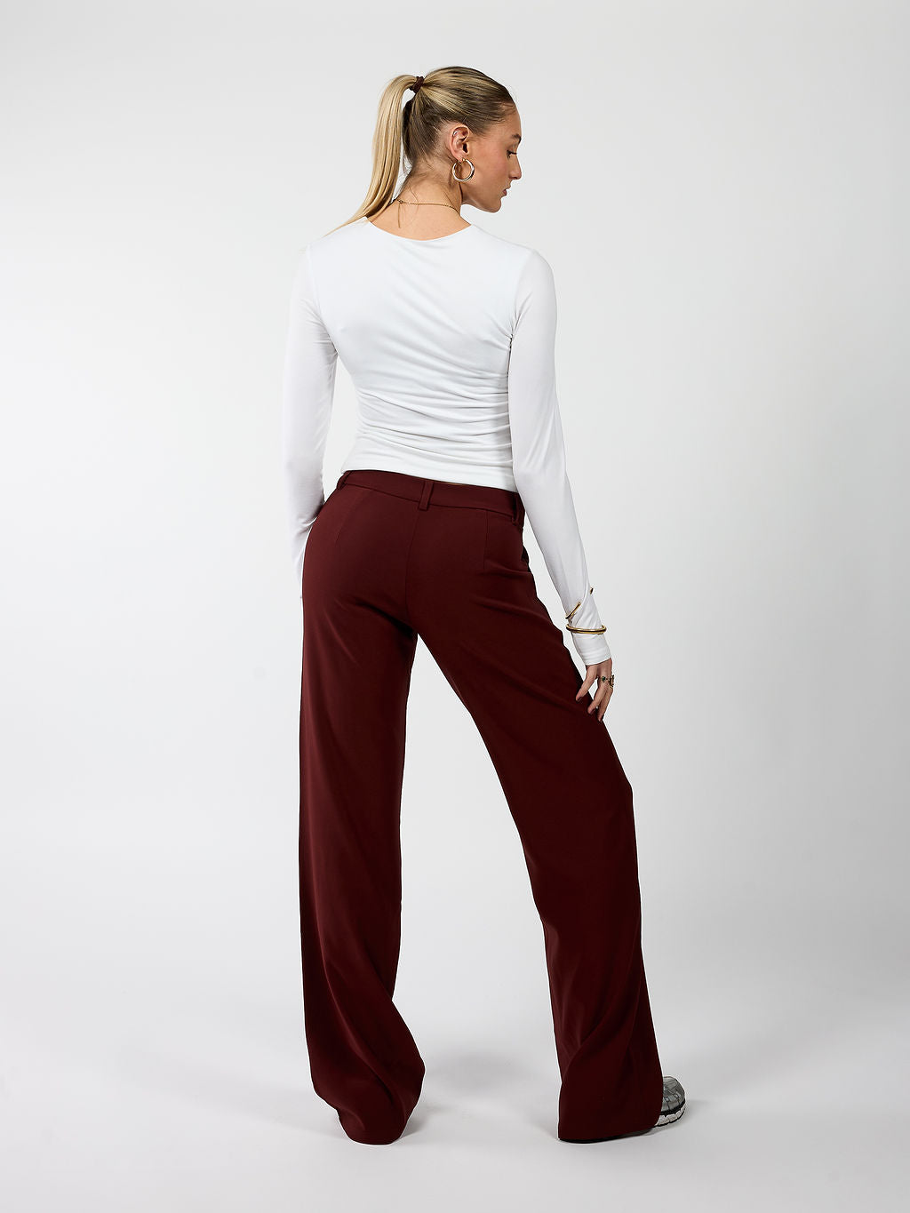 Romi Pantalon | Mid-waist | Bordeaux | Tall - Image 6