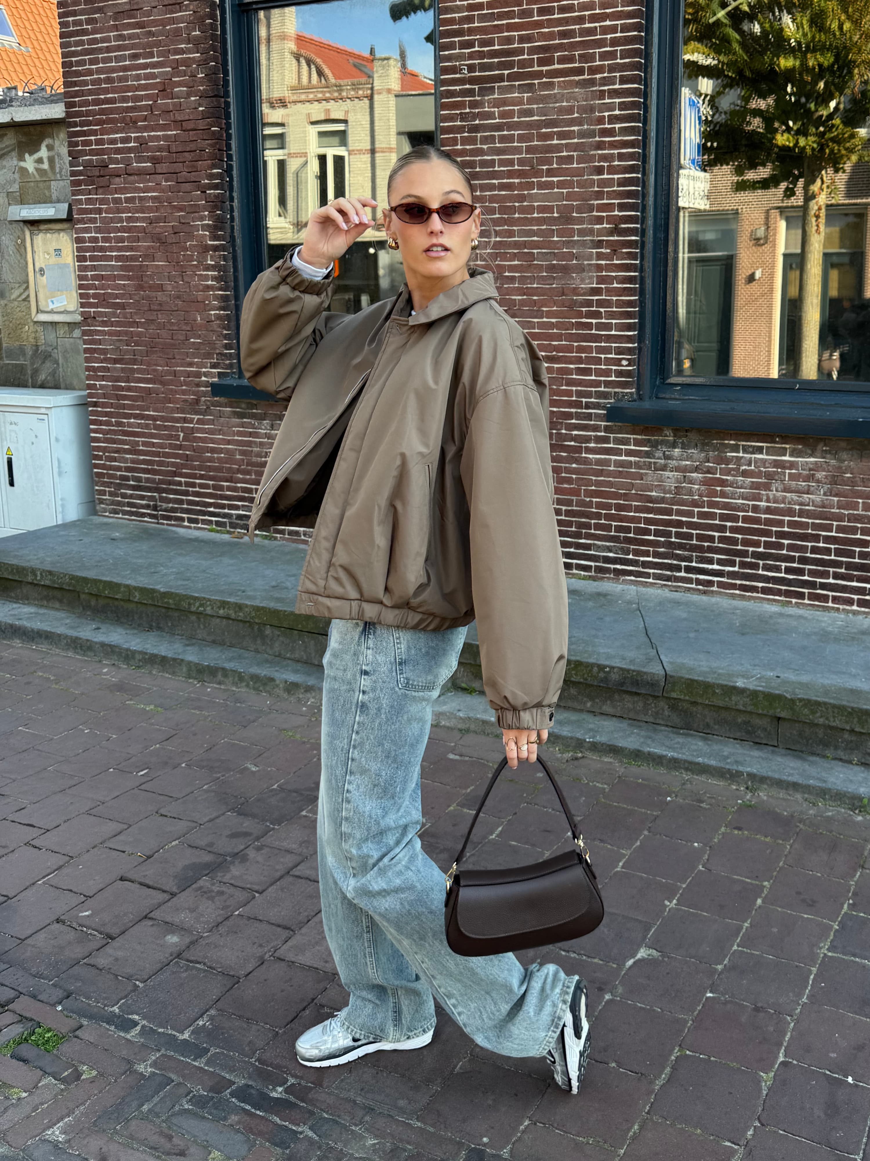 Rose bomber jacket | Khaki | Tall - Image 10