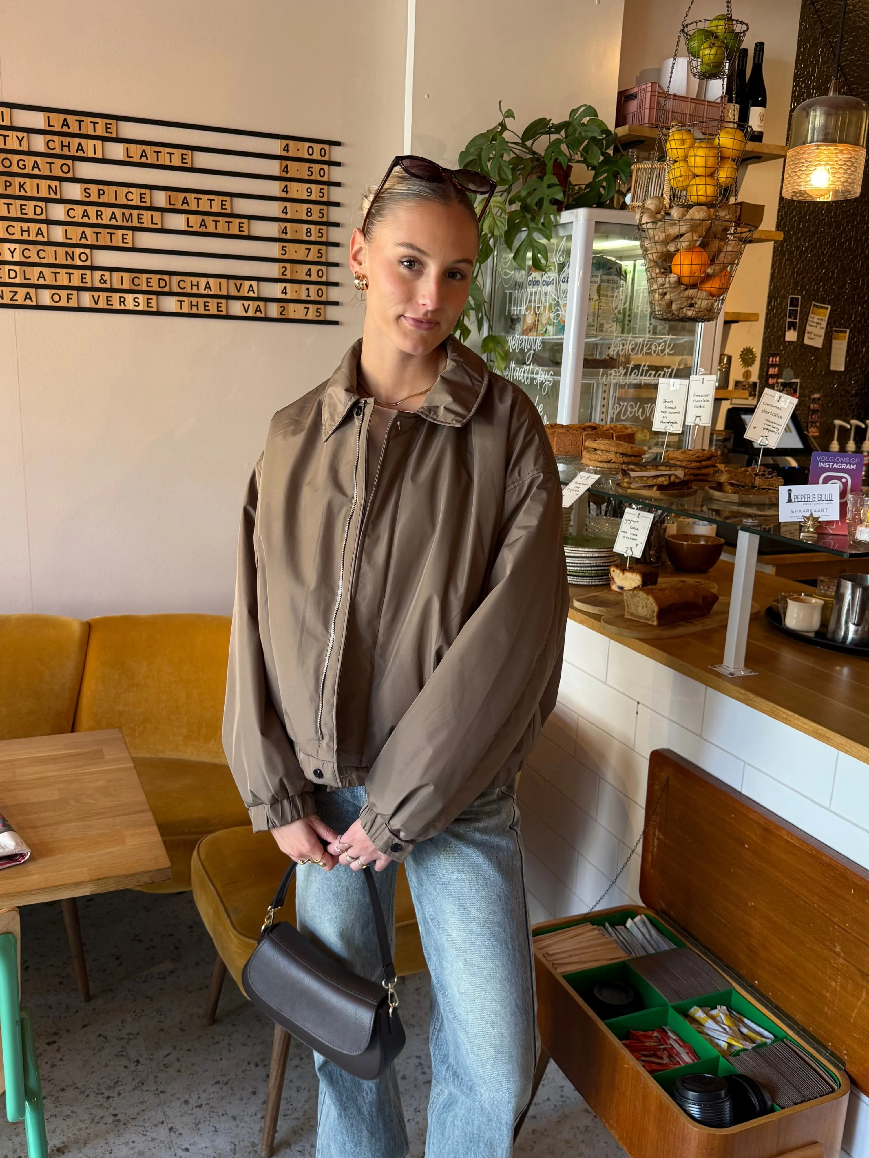 Rose bomber jacket | Khaki | Tall - Image 3