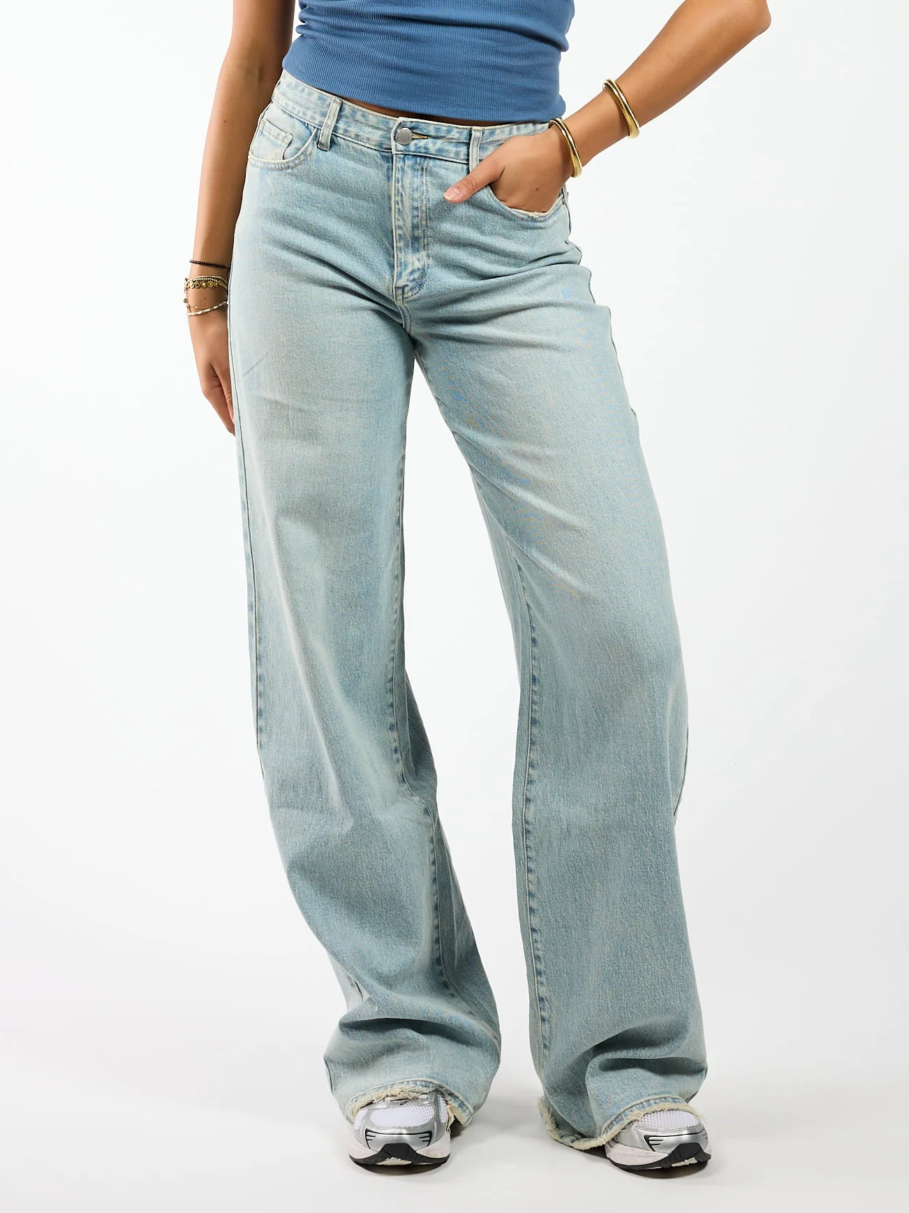 Roxy | Mid Waist Super Wide Leg Jeans | Lichtblauw | Stretch | Tall