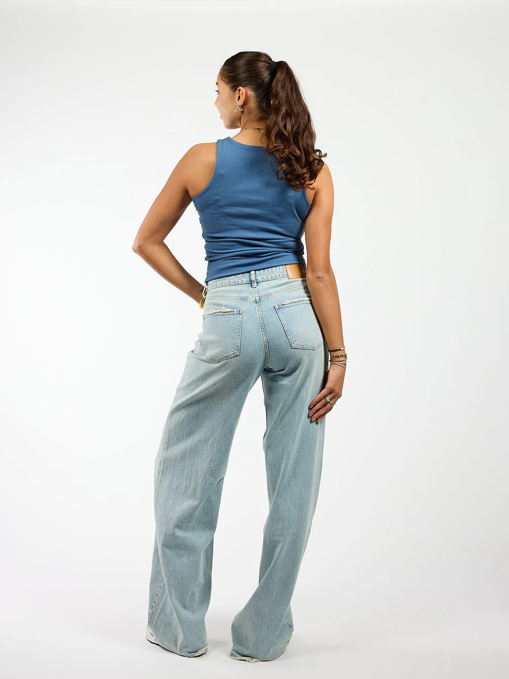 Roxy | Mid Waist Super Wide Leg Jeans | Lichtblauw | Stretch | Tall - Image 5