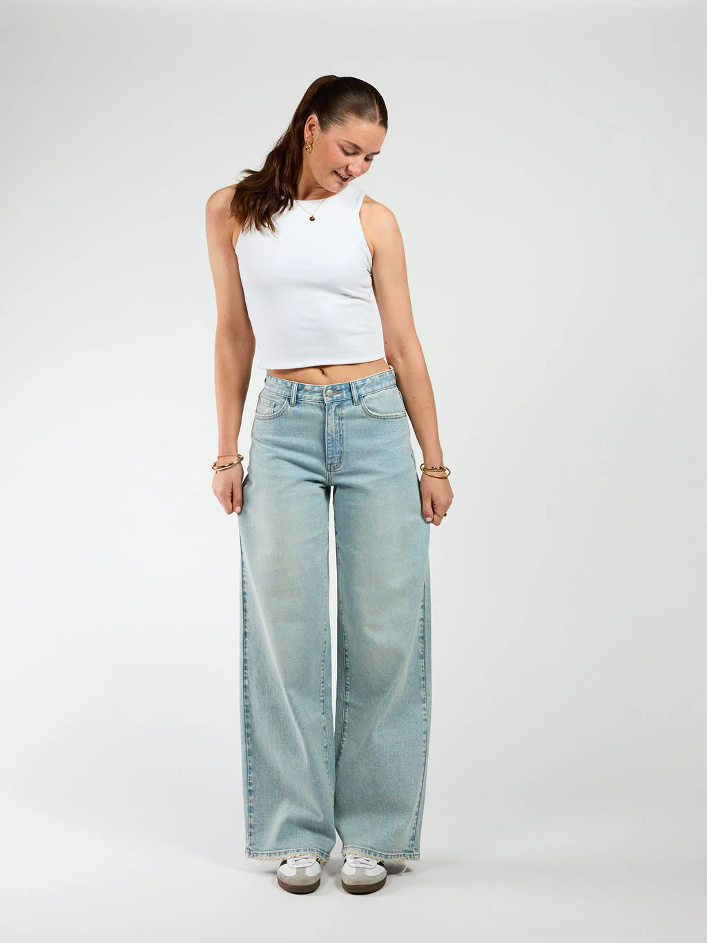 Roxy | Mid Waist Super Wide Leg Jeans | Lichtblauw | Stretch | Tall - Image 6